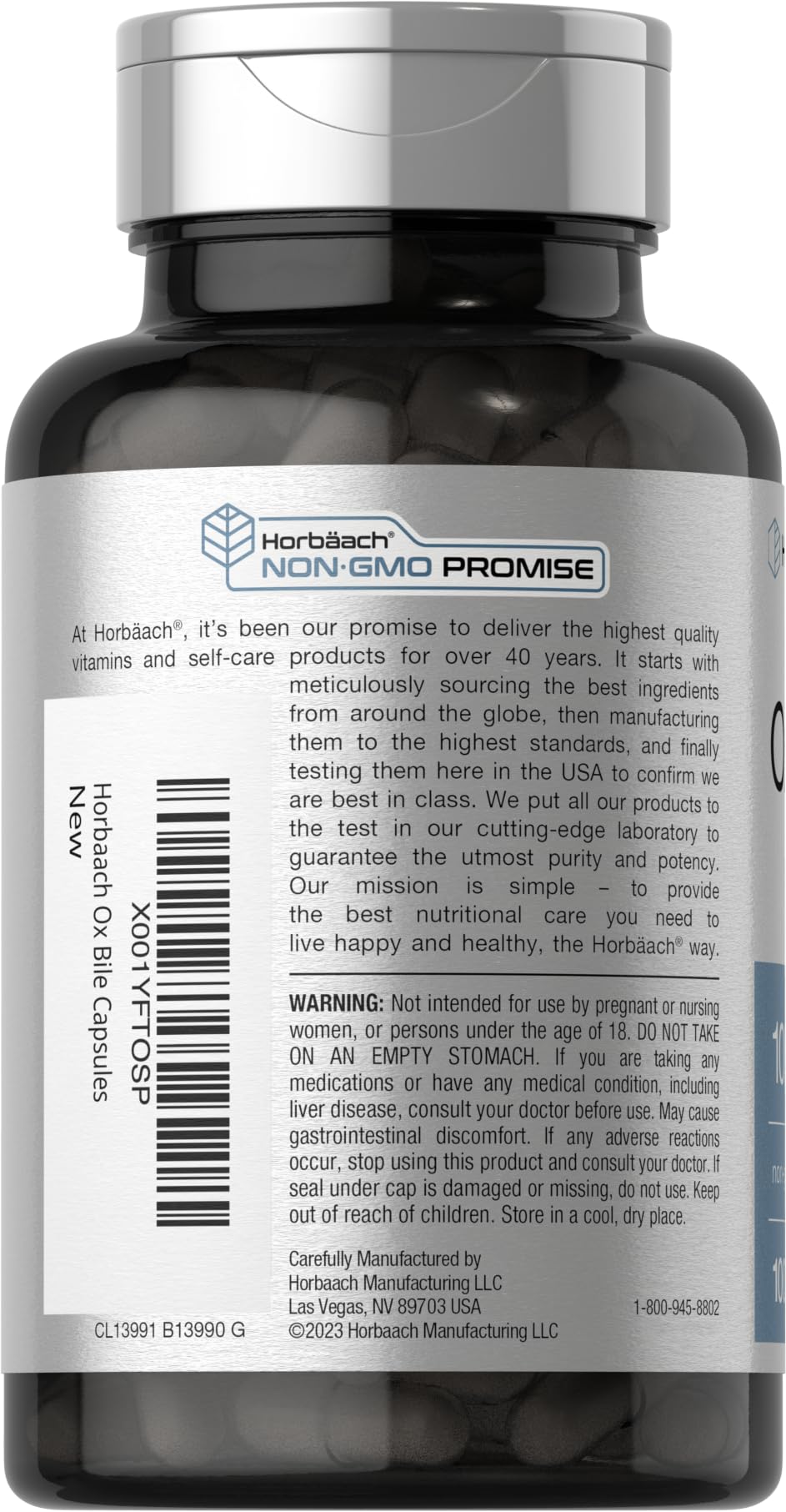 Ox Bile 1000 mg 100 Capsules | Digestive Enzymes Supplement | Non-GMO & Gluten Free Horbäach Au supplements