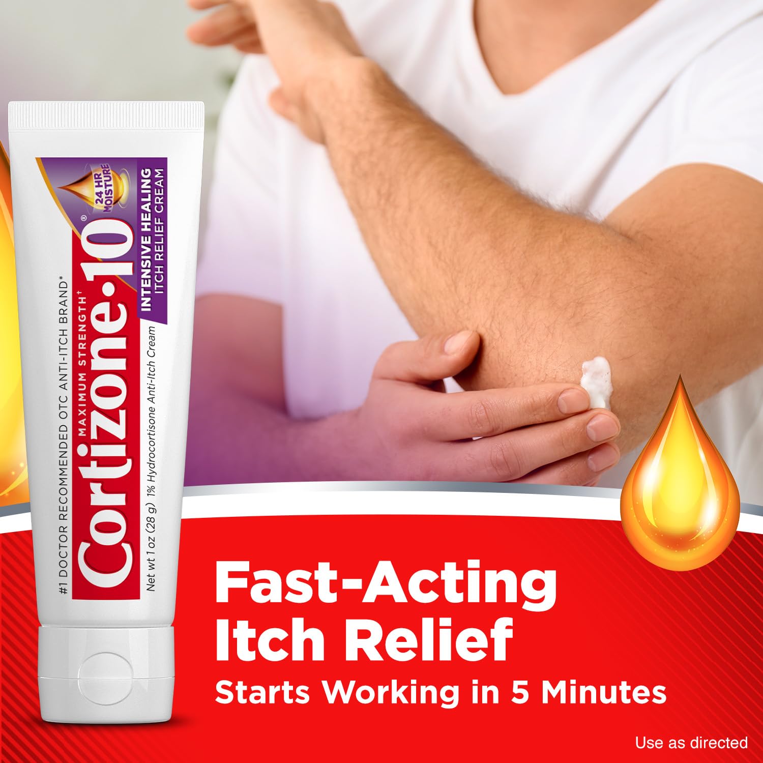 Cortizone-10 Maximum Strength Intensive Healing Itch Relief Cream, 1% Hydrocortisone, Fast-Acting, Anti-Itch Cream for Bug Bites, Rash, Eczema, Psoriasis, Poison Ivy, Oak, Sumac & More, 1 oz Cortizone 10 Au supplements
