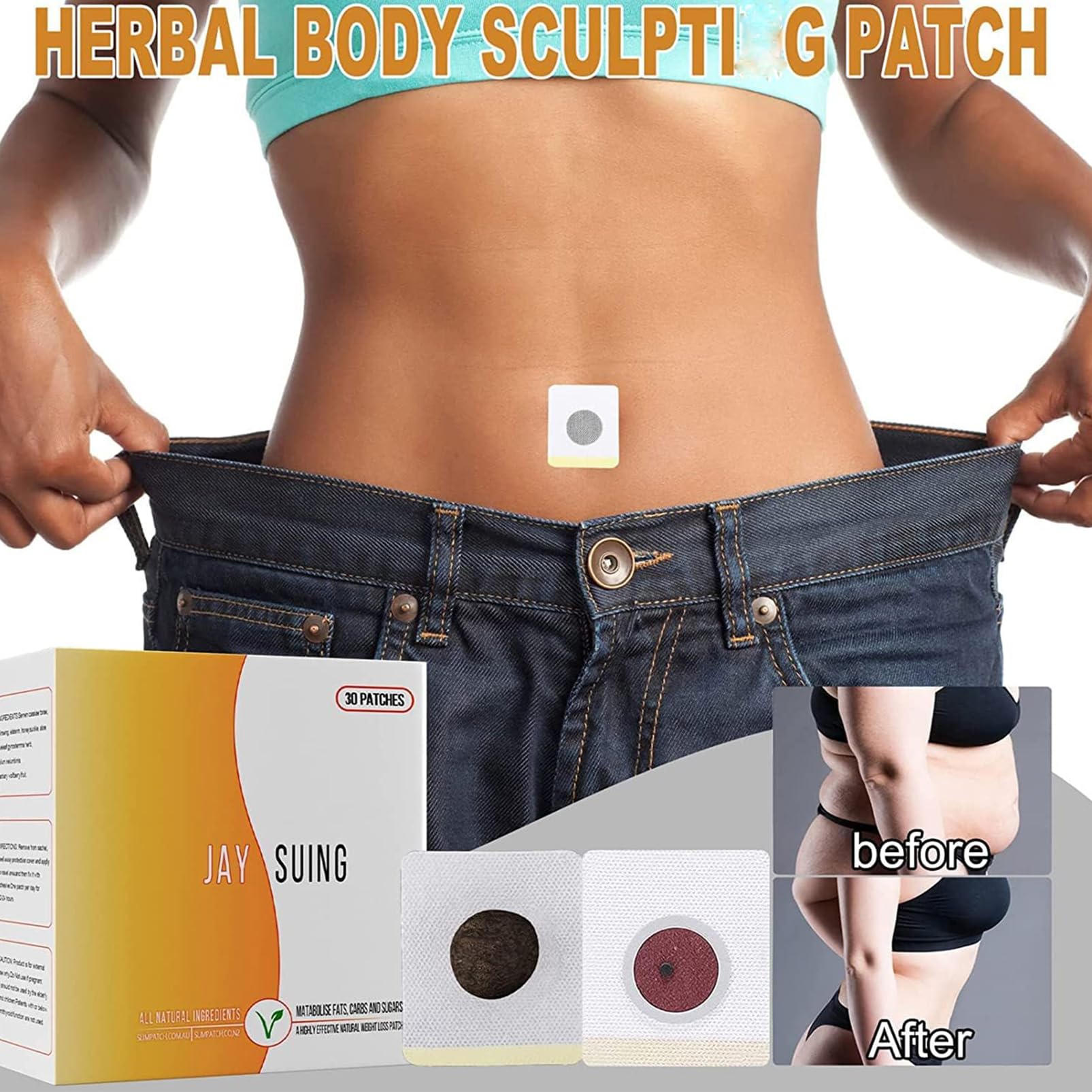 30Pcs Belly Patch, Waterproof Stickers for Women Girls, Natural Belly Sticker for Women and Men Rosarden Au supplements