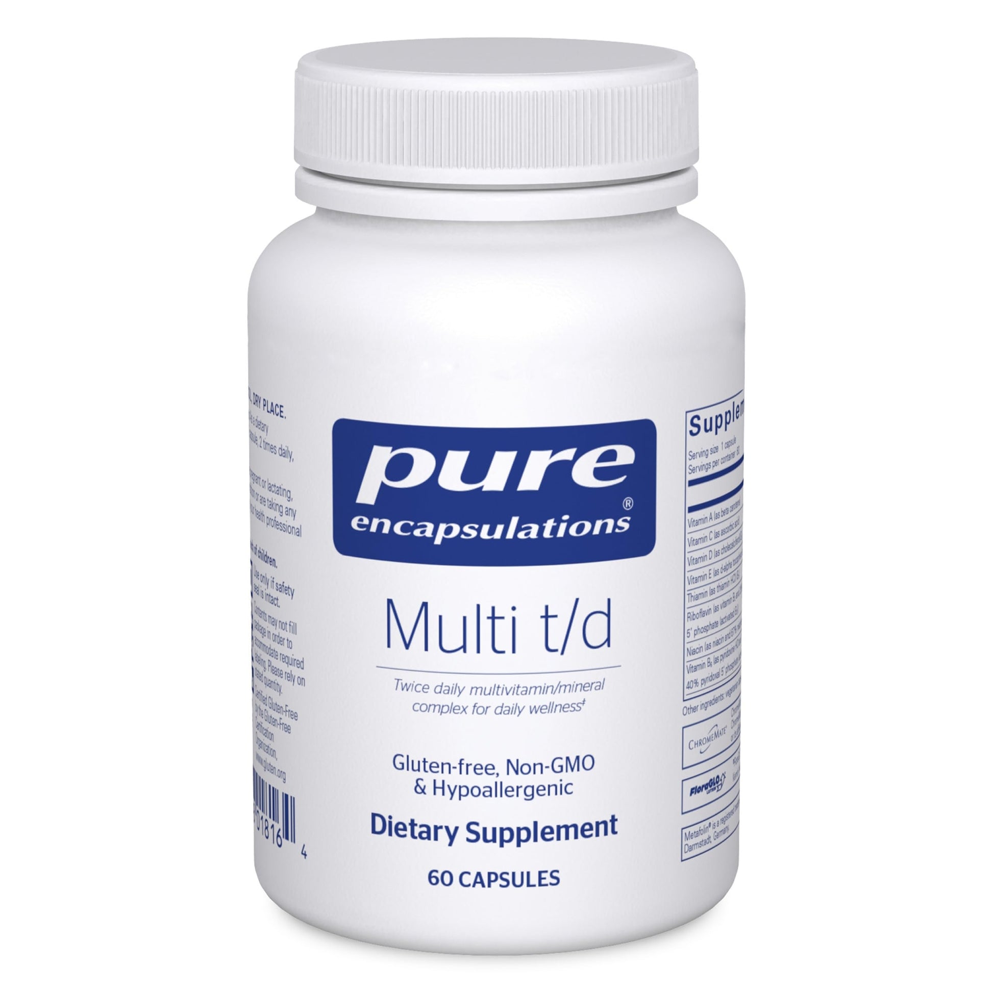 Pure Encapsulations Multi T/D - Multivitamin & Mineral Supplement - for Daily Wellness, Cardiovascular & Immune Health* - Rich in Vitamins & Minerals - Gluten Free & Vegetarian - 60 Capsules Pure Encapsulations Au supplements