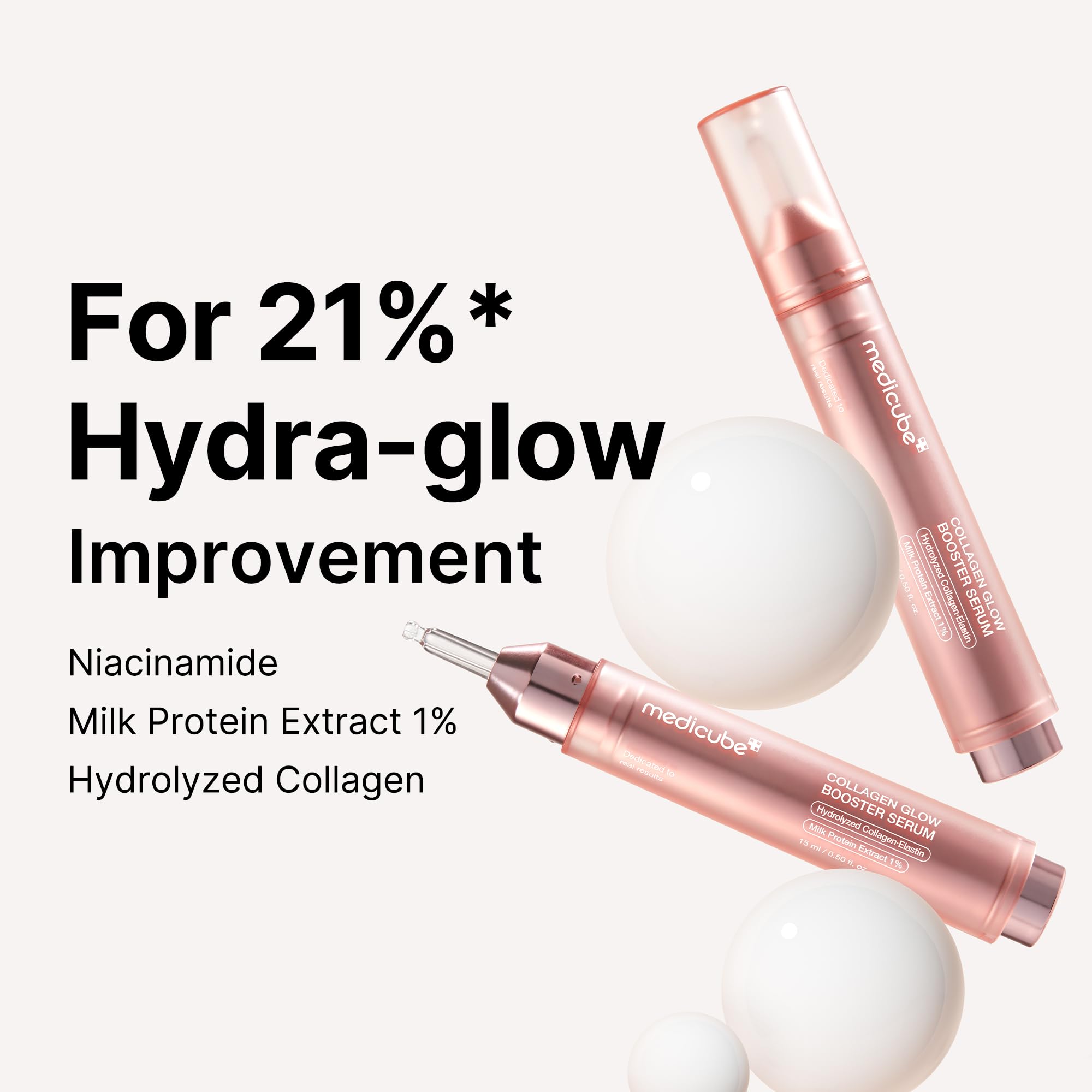 Medicube Collagen Glow Booster Milk Serum - Twist & Click - Radiance & Hydration with Niacinamide, Milk Protein Extract, Hydrolyzed Collagen