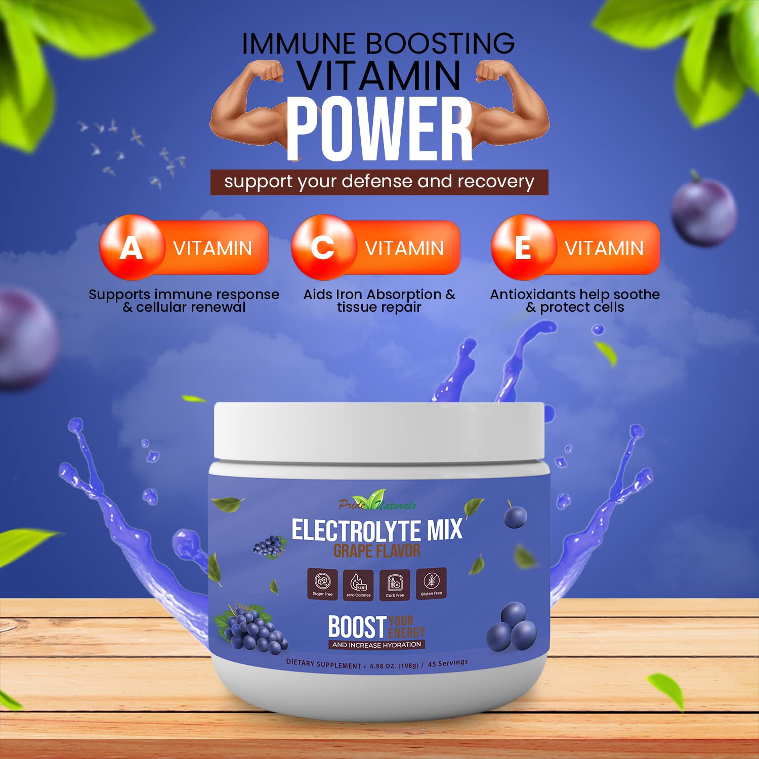 Electrolyte Powder - Refreshing Workout Recovery Electrolytes, Sugar Free, Gluten Free Pride Naturals, Inc Au supplements