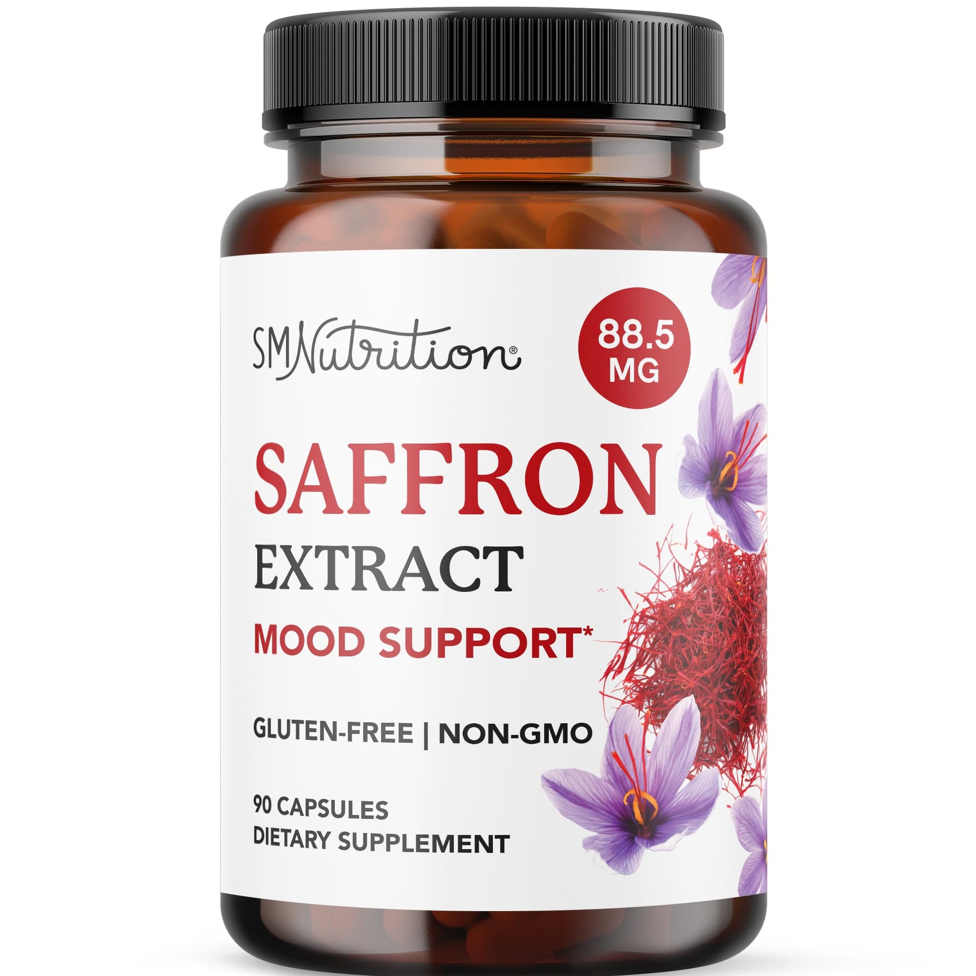 Saffron Supplements 88.5mg | 3-Month Supply | Pure Saffron Extract Capsules for Mood, Focus, Eye Health & Energy Balance Support | Crocus Sativus Extract | Gluten-Free & Non-GMO | 90 Capsules SMNutrition Au supplements
