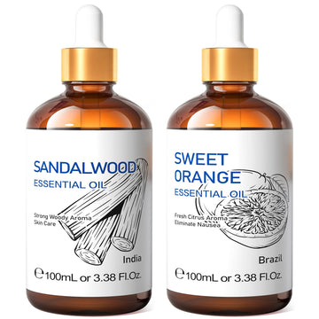 HIQILI Sandalwood Essential Oil and Sweet Orange Essential Oil, 100% Pure Natural for Diffuser - 3.38 Fl Oz HIQILI Au supplements