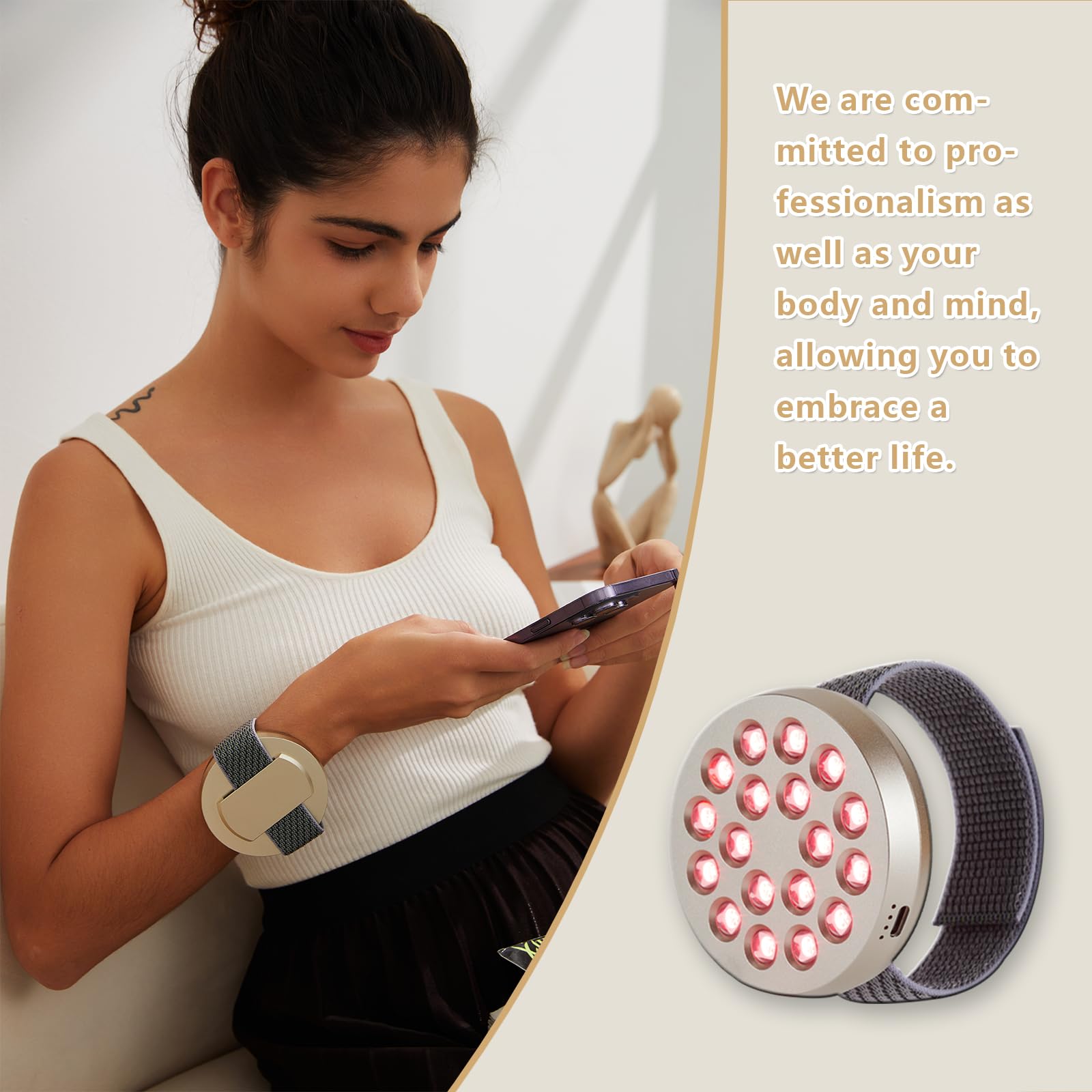 Red Light Therapy Device, Wearable Light Therapy Lamp for Pain Relief for Knee Muscle Feet Hands Origintek Au supplements