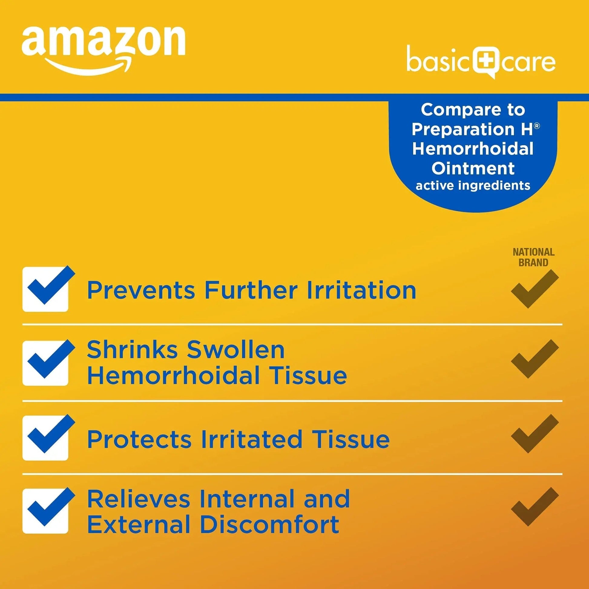 Amazon Basic Care Hemorrhoid Ointment, Fast-Acting Pain Relief, Relieves Burning, Itching, Swelling and Discomfort, 2 ounce (Pack of 1) Amazon Basic Care Au supplements