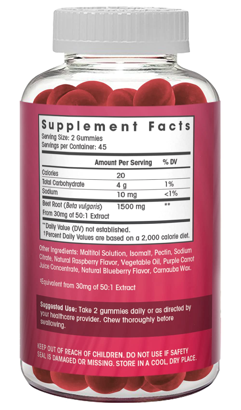 Sugar Free Nitric Oxide Beet Root Gummies (1500 mg)- Beet Root Chewables for Athletic Flamingo Supplements Au supplements