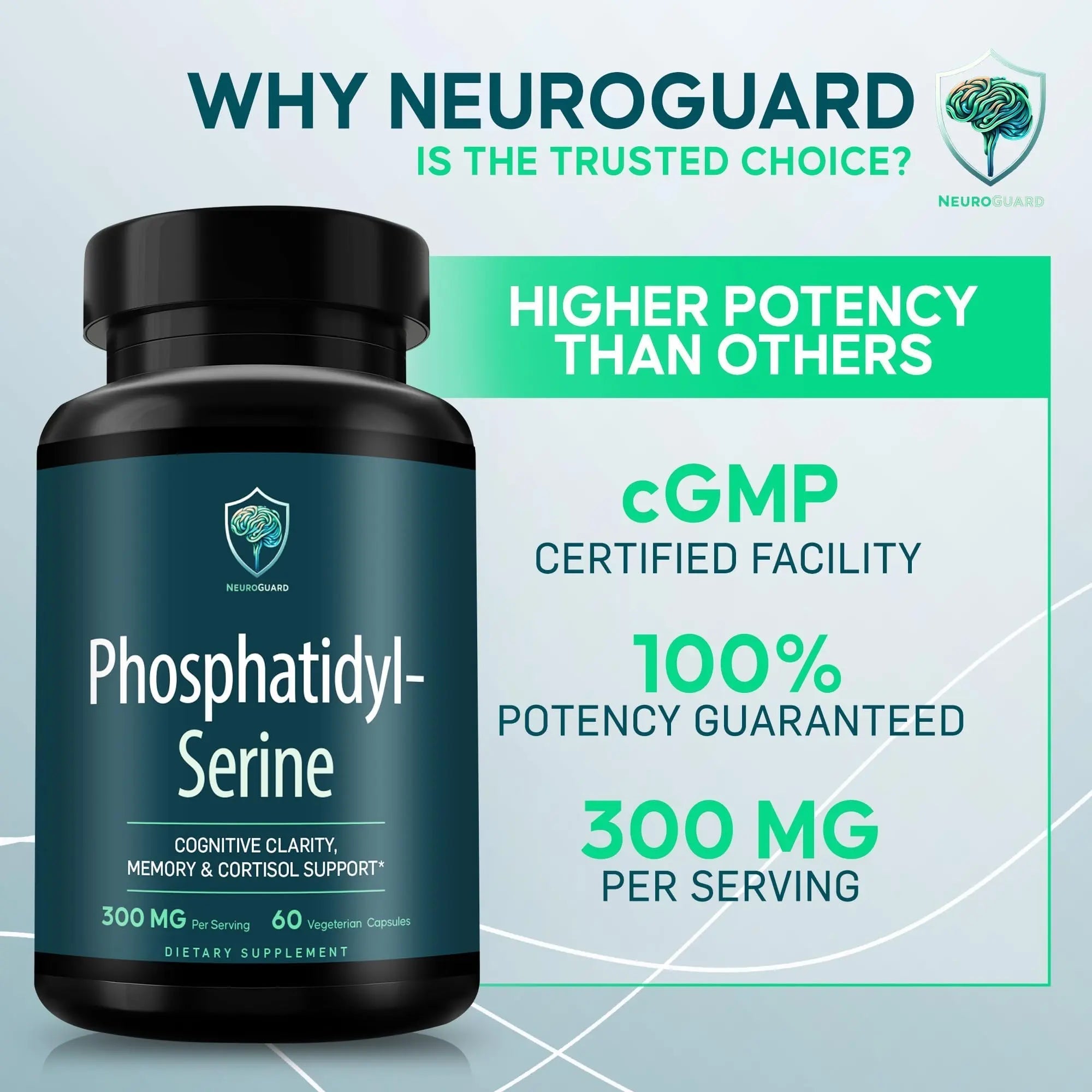 Phosphatidylserine Supplement – Premium Nootropic for Brain Health, Memory, Focus & Stress Support – 300mg Sunflower Lecithin NeuroGuard Au supplements