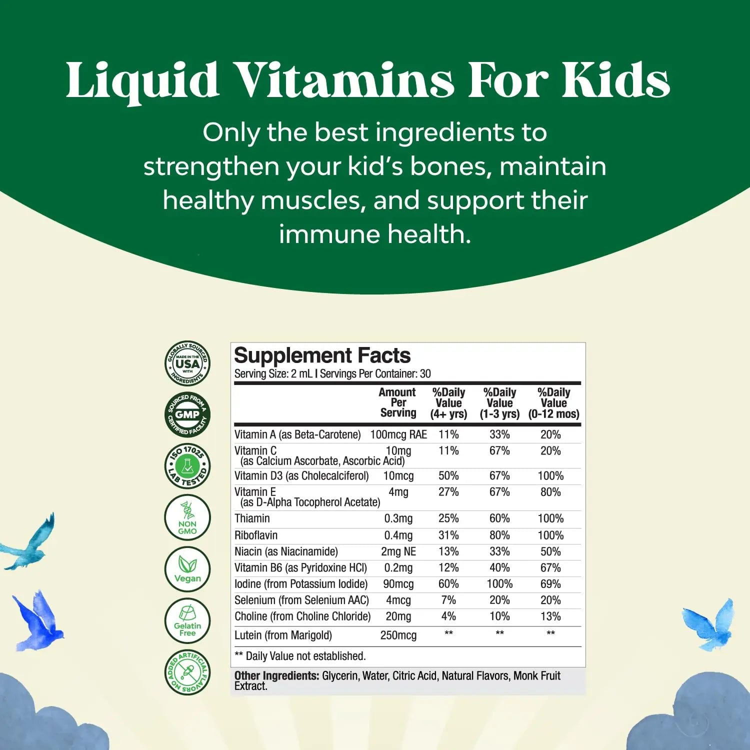 Bundle of Kids DHA Omega 3 Gummies - Fatty Acids Omega 3 6 9 for Brain Immune Strength Vision Focus Support and Liquid Multivitamin for Kids Immunity Support Natures Craft Au supplements