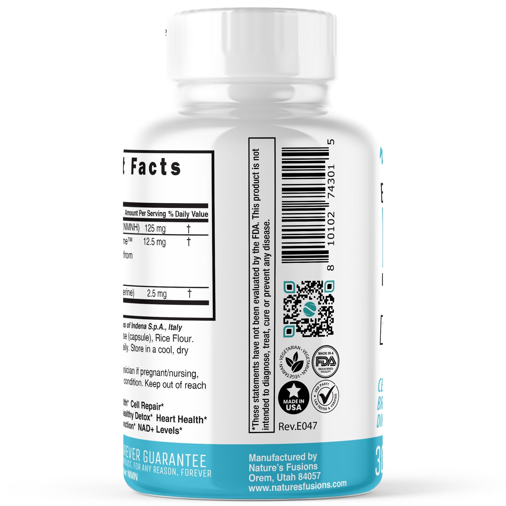Nature's Fusions NMNH with Piperine & Quercetin - Boost NAD+ with Dihydronicotinamide Mononucleotide (30 Capsules) Nature's Fusions Au supplements
