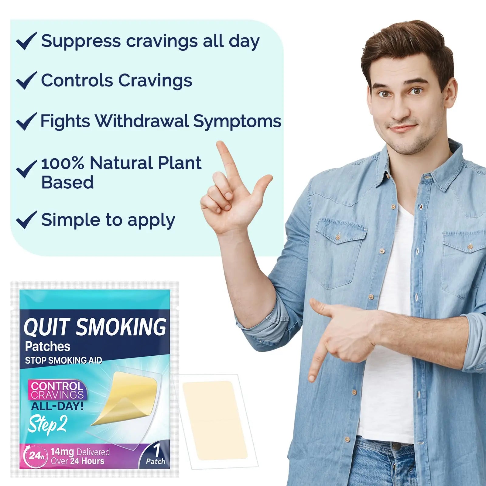Step 2 Quit Smoking Patches, 14mg Stop Smoking Aids Patches, 30 Count Quit Smoking Stickers that Work with 2 Weeks, Helping Quit Patch, Easy & Effective Anti-Stickers NenMaoKeNu Au supplements