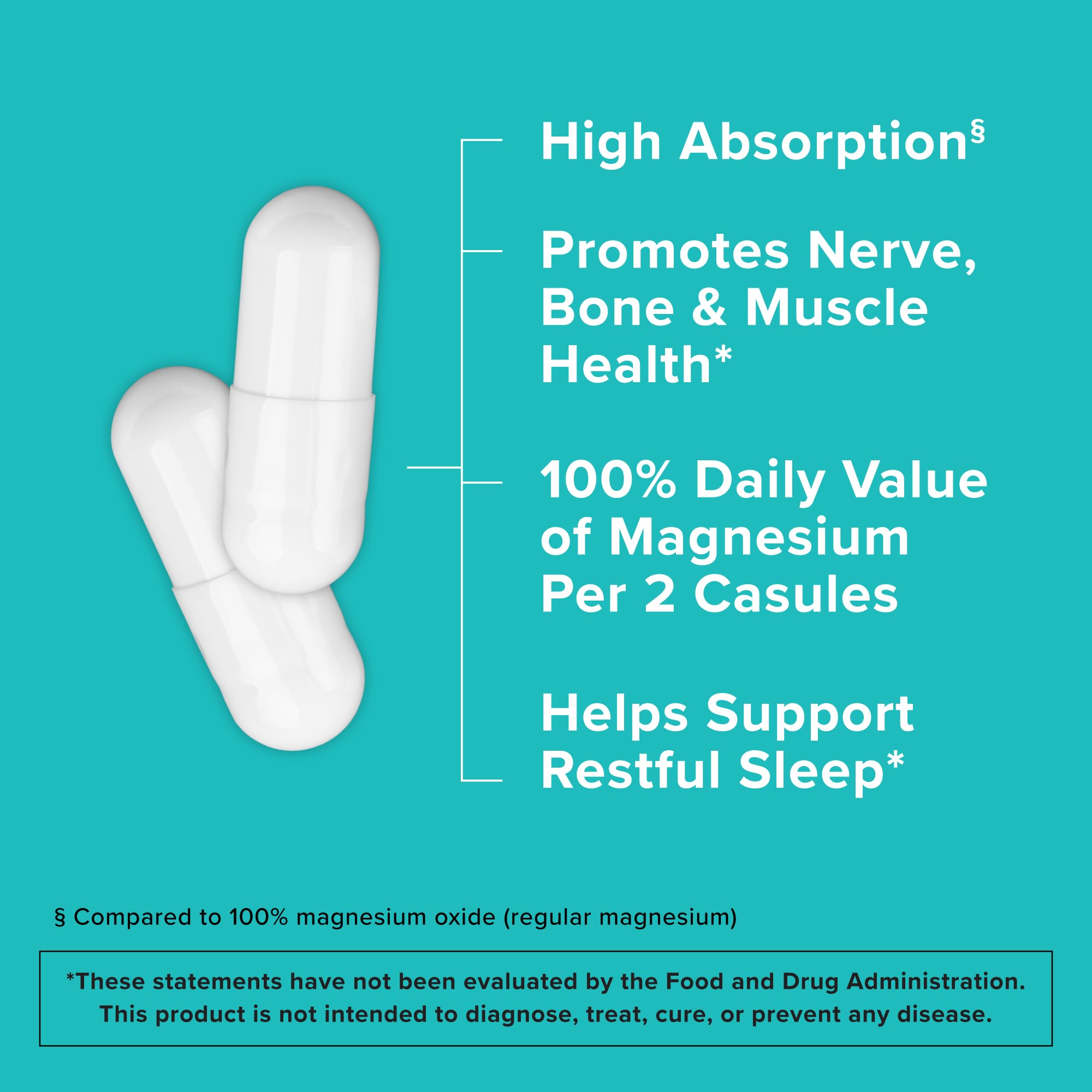 Qunol Magnesium Capsules 420mg, 100% DV, High Absorption Magnesium Supplement, Extra Strength, Bone and Muscle Health Supplement, 180 Count Qunol Au supplements
