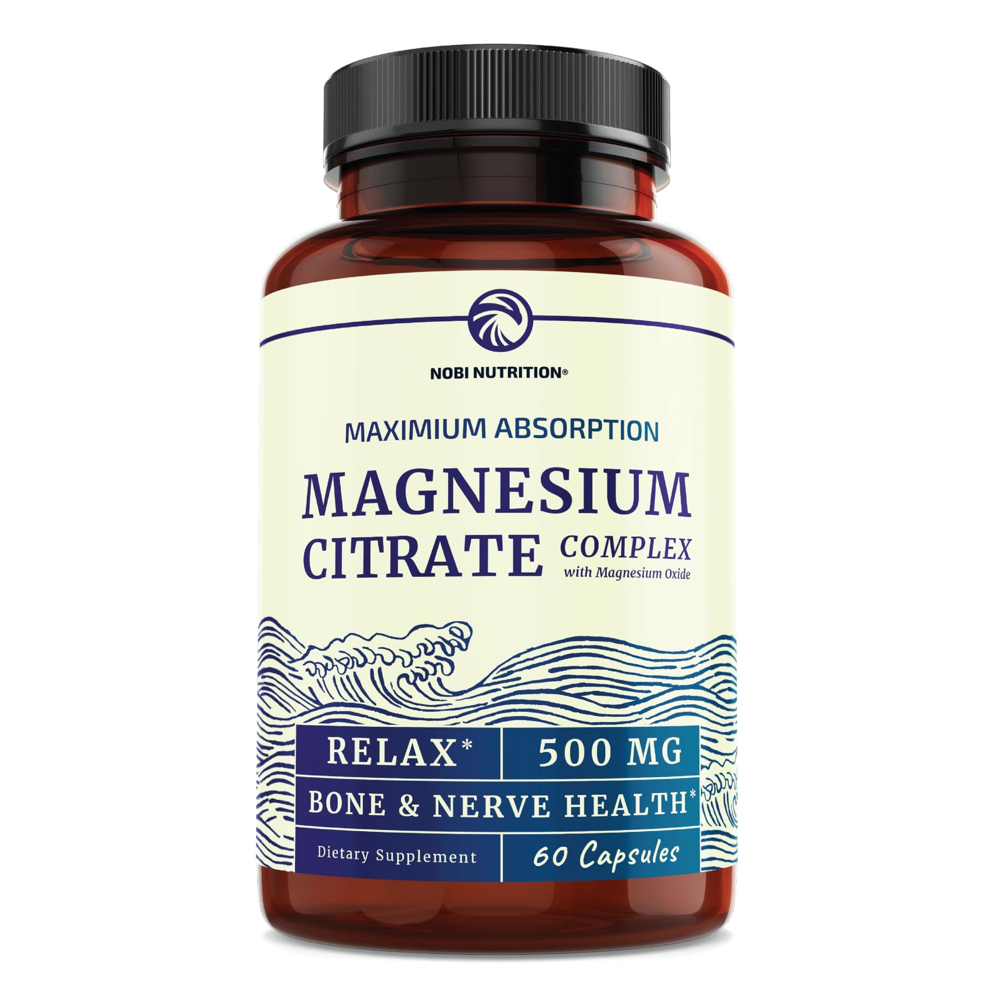 Magnesium Citrate Complex 500 MG for Calm, Relaxation, Constipation & Digestion Nobi Nutrition Au supplements