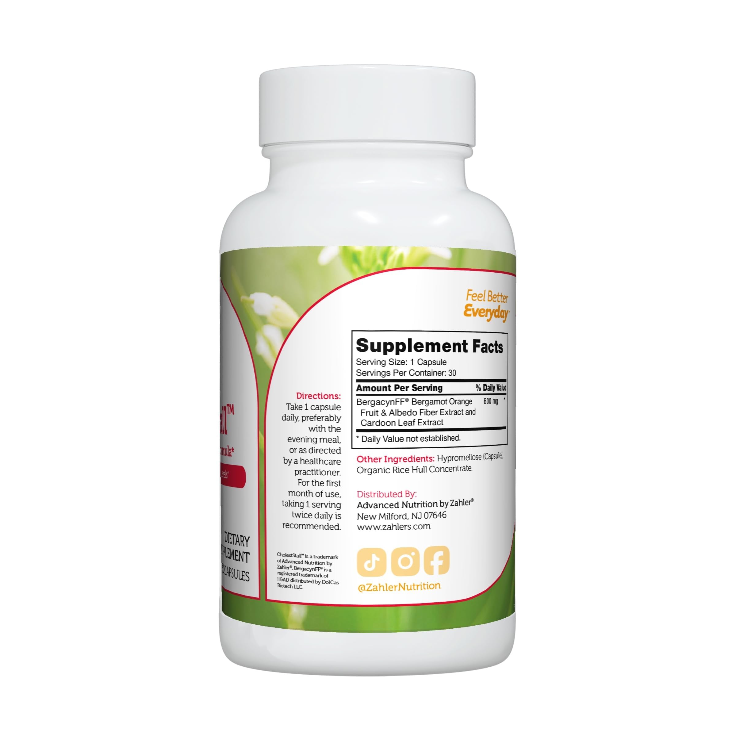 Zahler CholestStall, Cholesterol Support Supplement, Helps Maintain LDL, Certified Kosher, 30 Capsules Zahler Au supplements