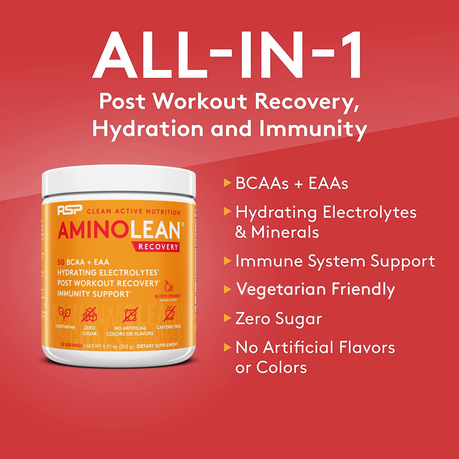 RSP AminoLean Recovery - Post Workout BCAAs Amino Acids Supplement + Electrolytes RSP NUTRITION Au supplements