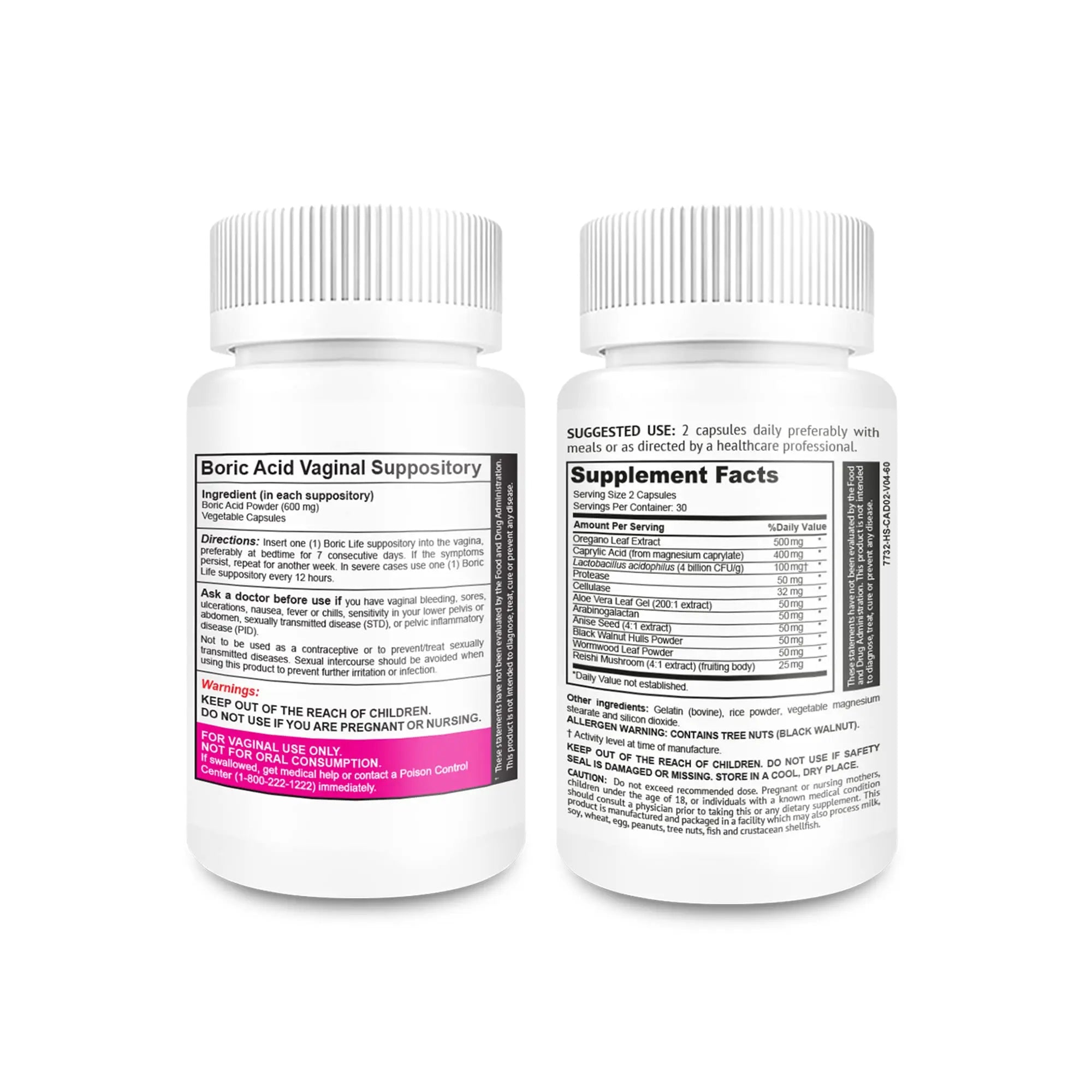 NutraBlast Boric Acid Suppositories 600mg (30 Count) Bundle with Feminine Balance Complex (60 Capsules) | Detox & Cleanse | Supports Healthy Intestinal Flora & Immune System NutraBlast Au supplements