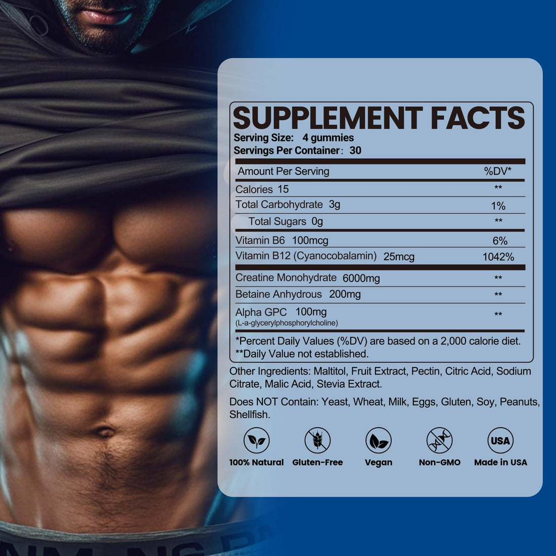 inGreens Creatine Monohydrate Gummies 6g per Serving, Sugar Free Creatine Supplements for Men & Women, Chewable Creatine for Muscle Growth, Strength, Energy inGreens uk supplements