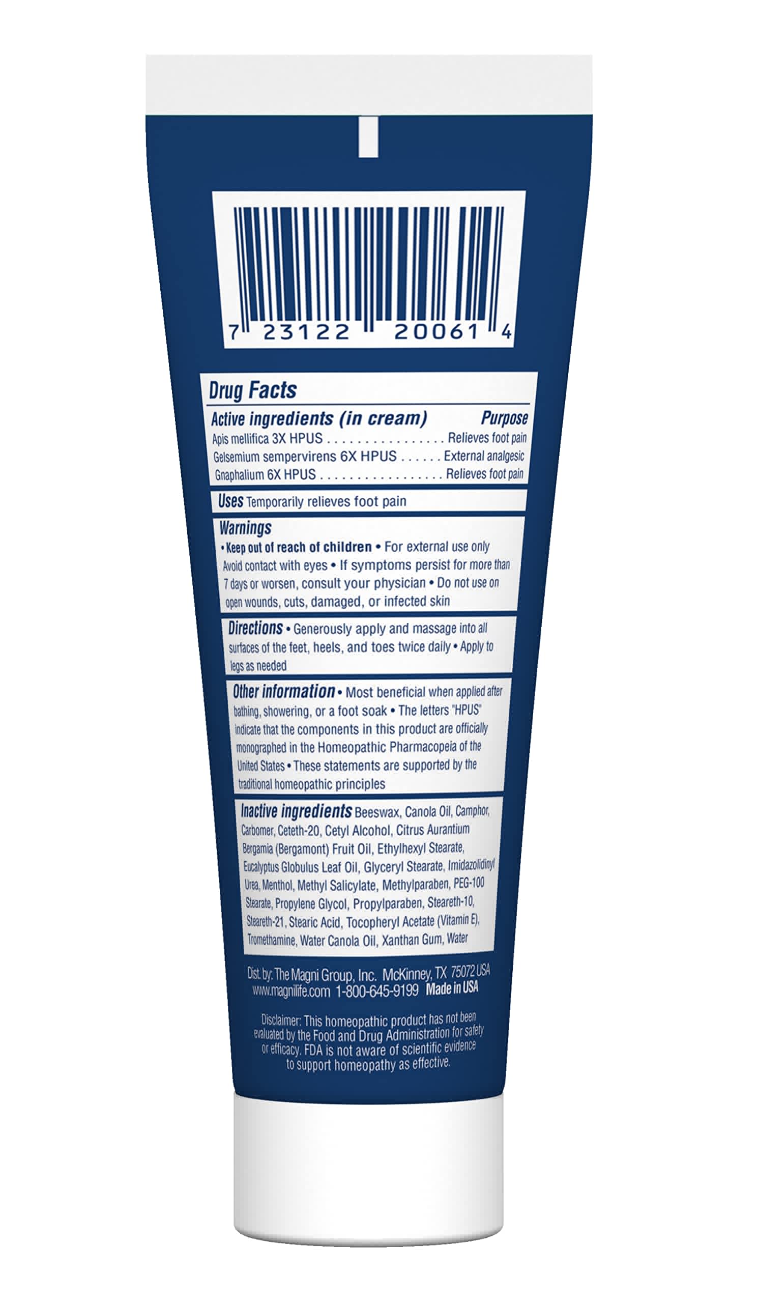 MagniLife Pain Relieving Foot Cream, 8 oz Tube, Soothing Relief for Soreness, Pain, Burning, Tingling, Itching or Sensitivity in Feet & Legs, Moisturizing & Hydrating Foot Cream, No Petroleum MagniLife Au supplements