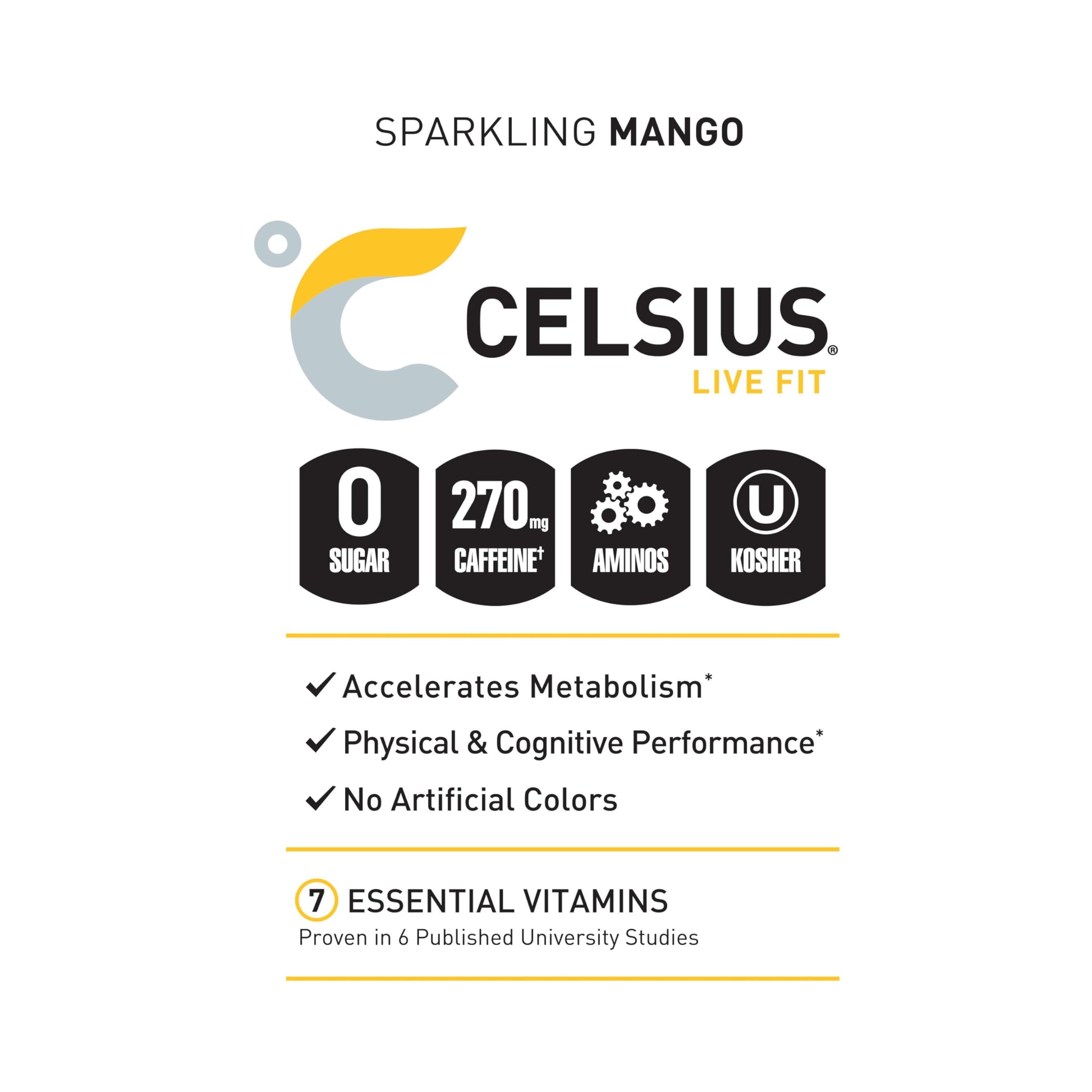 CELSIUS ESSENTIALS, Sparkling Mango Tango, Performance Energy Drink 16 Fl Oz CELSIUS Au supplements