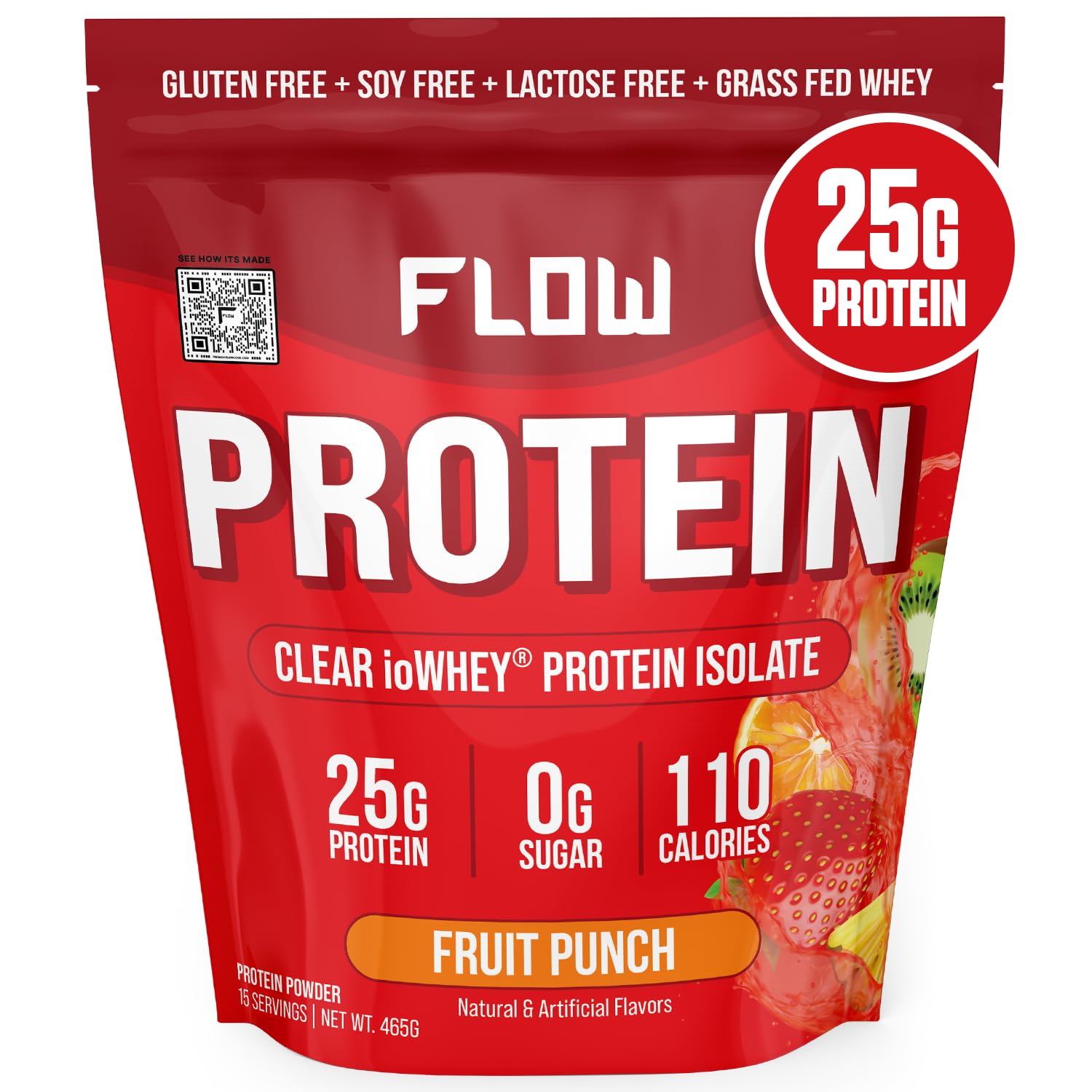Flow Supps Clear Whey Isolate Protein Powder, Fruit Punch - 15 Servings, 25g Protein Flow Supplements Au supplements