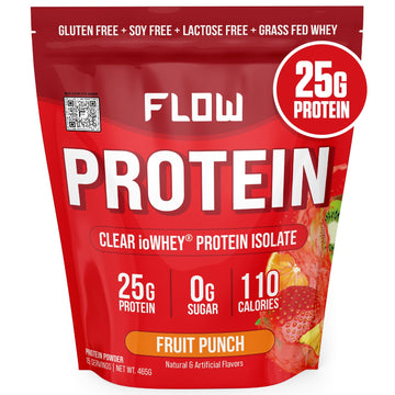 Flow Supps Clear Whey Isolate Protein Powder, Fruit Punch - 15 Servings, 25g Protein Flow Supplements Au supplements