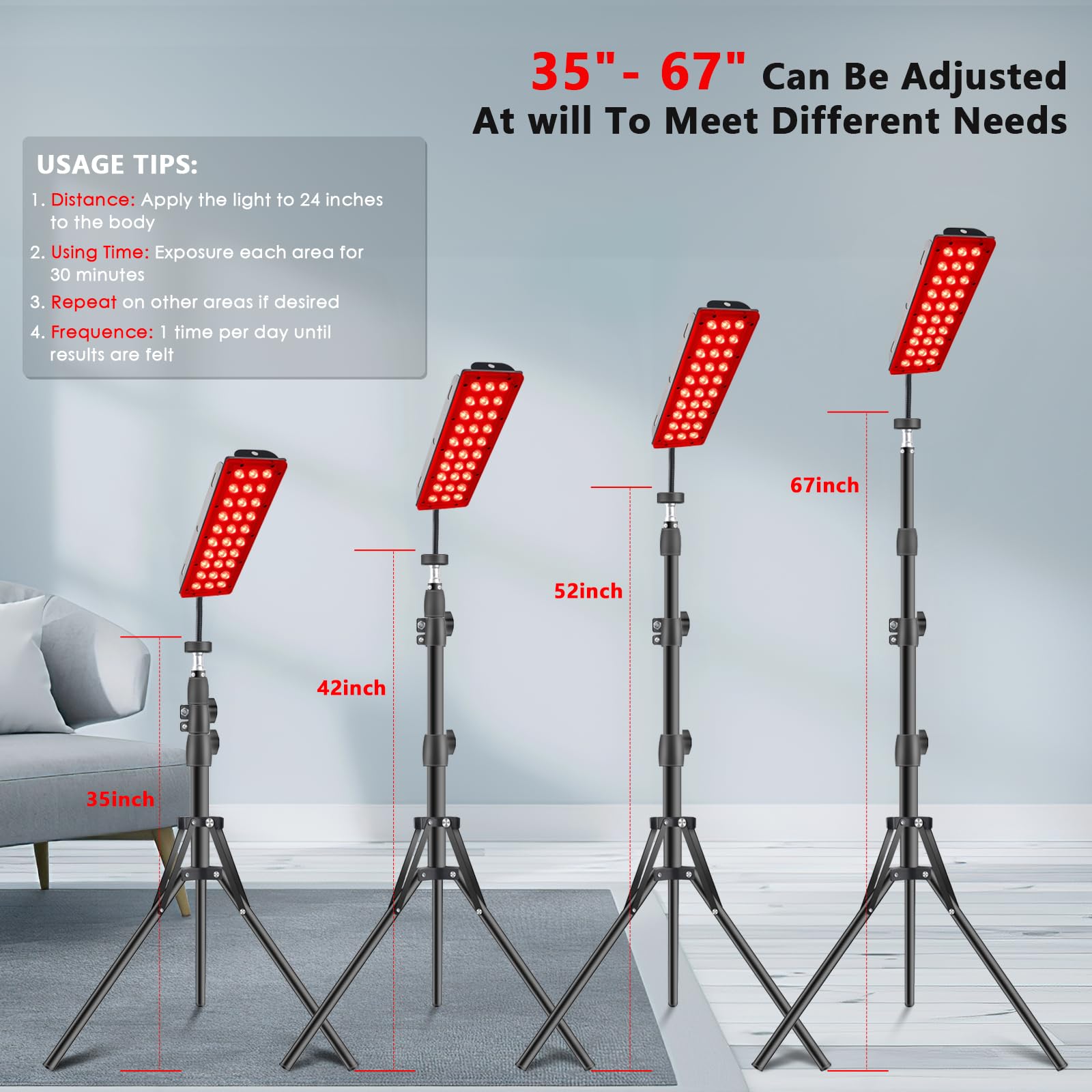 RUISQM Red Light Therapy Lamp, Infrared Light Therapy with Stand - 660nm Redlight & 850nm RUISQM Au supplements