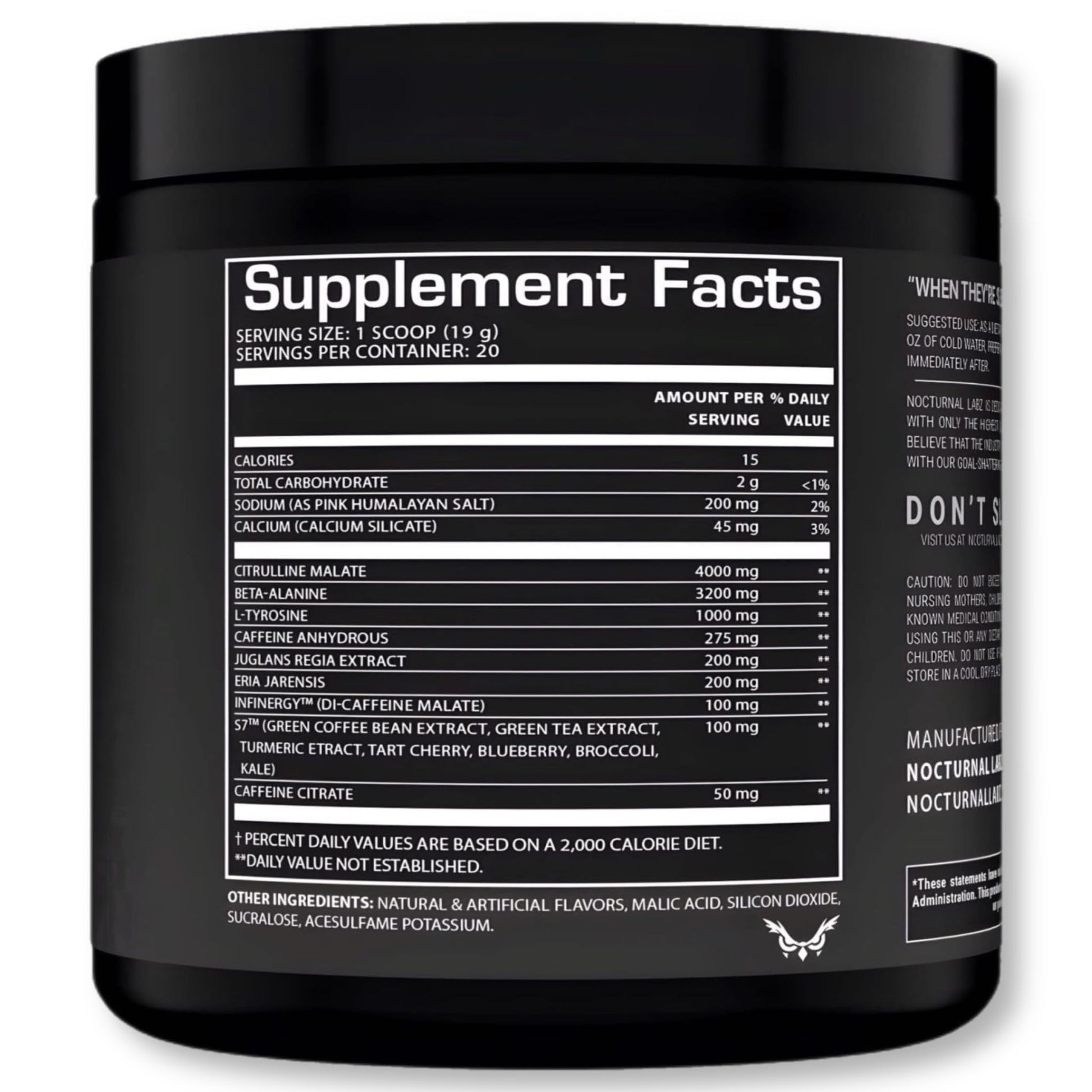Nocturnal Labz Dark High Stim Pre Workout Powder | Potent Pre-workout Formula for Men Nocturnal Au supplements