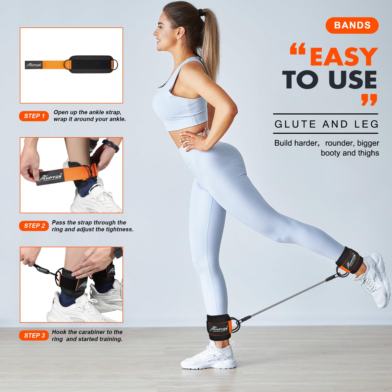 Ankle Resistance Bands with Cuffs for Leg and Glute Training - Exercise Equipment HPYGN Au supplements