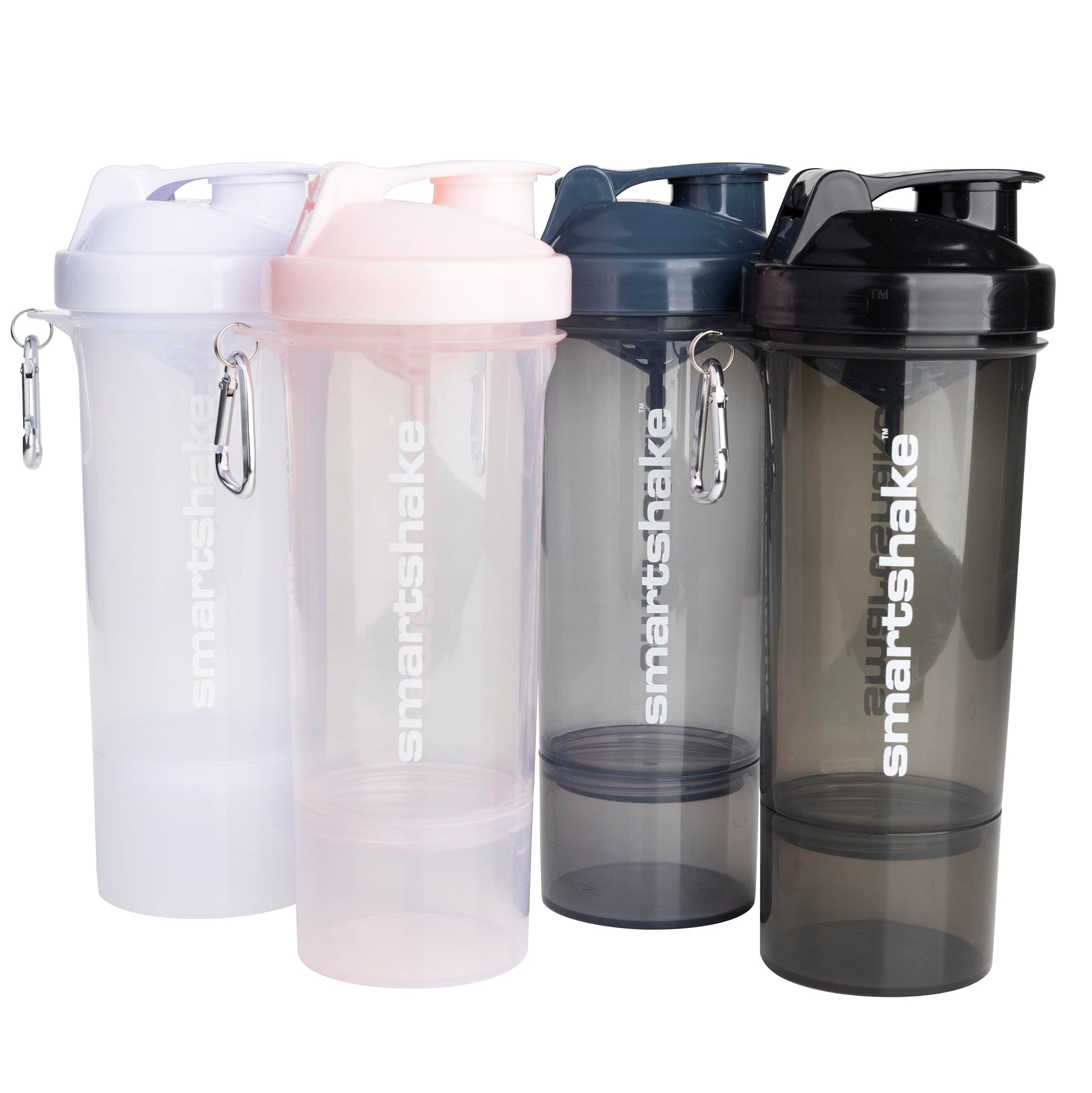 Smartshake Slim 4-Pack Protein Shaker Bottle 400 ml | 13.5 oz – Storage Included - Leakproof Screw Smartshake Au supplements