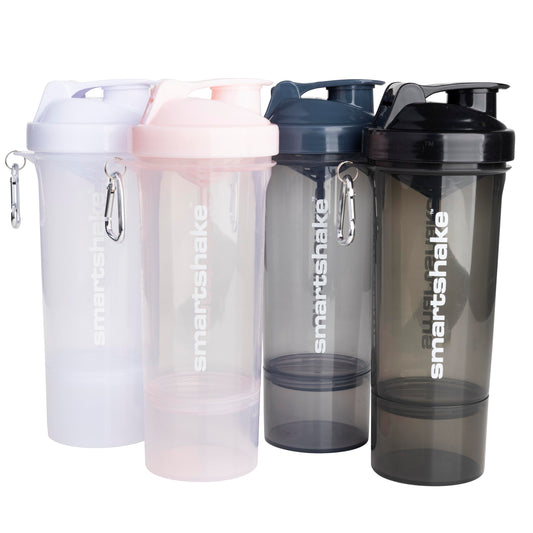 Smartshake Slim 4-Pack Protein Shaker Bottle 400 ml | 13.5 oz – Storage Included - Leakproof Screw SmartshakeUS supplements