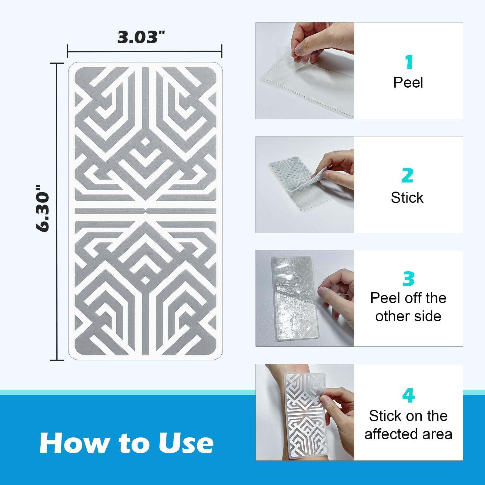 Reusable Pain Relief Patches for Sore Muscle, Includes 3 Adhesives, 1 Patch & 1 Carry Bag, Pain Patches for Neck, Back,Foot, Knee etc, Large&Fast Acting, Easy Adhesive Application Pain Patch-0304 SKAYAH Au supplements