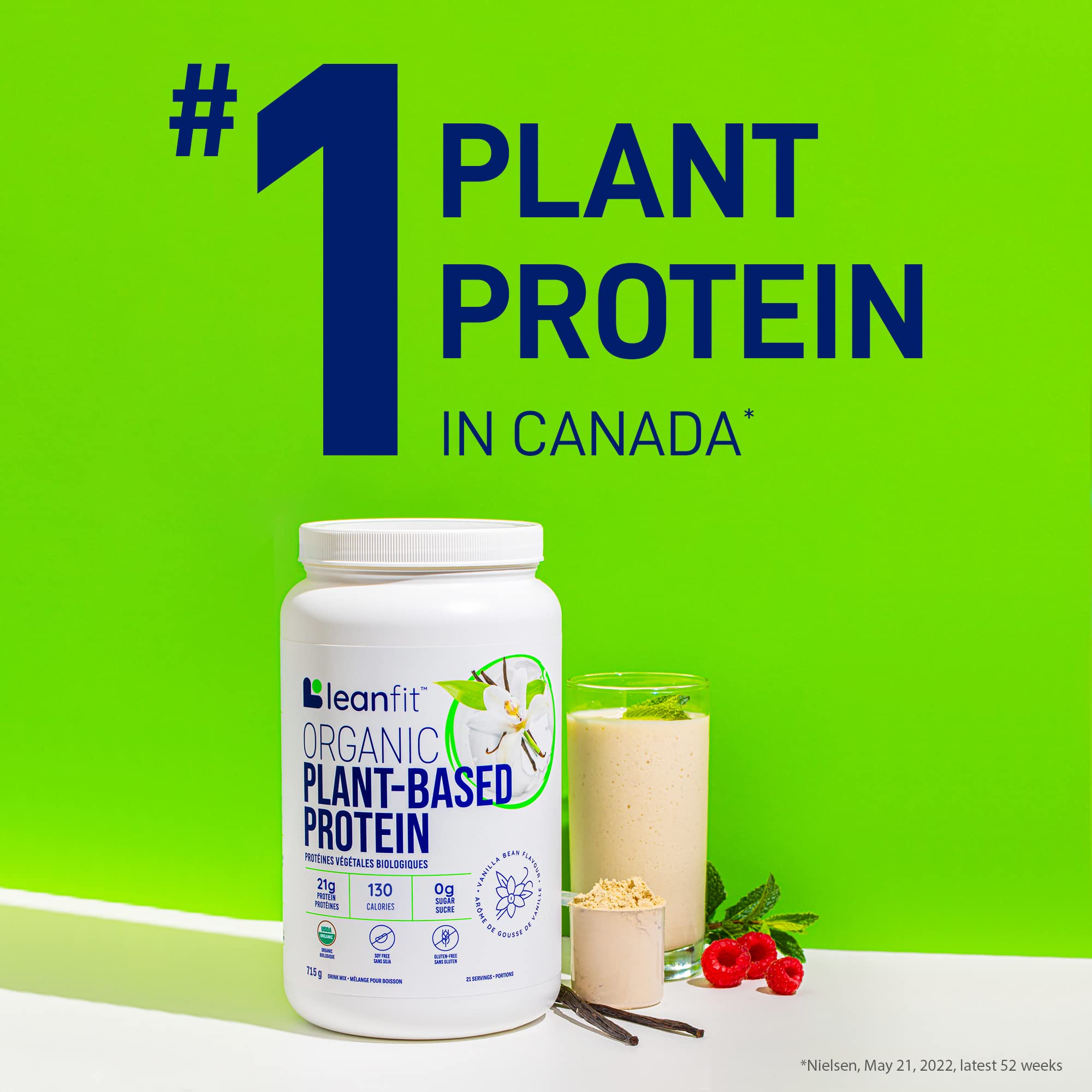 LeanFit Organic Plant-Based Protein, Natural Vanilla Flavor, 21g Vegan Protein, 19 Servings LeanFit Au supplements