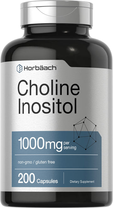 Choline Inositol 1000mg Supplement | 200 Capsules | Non-GMO, Gluten Free | by Horbaach Horbäach Au supplements