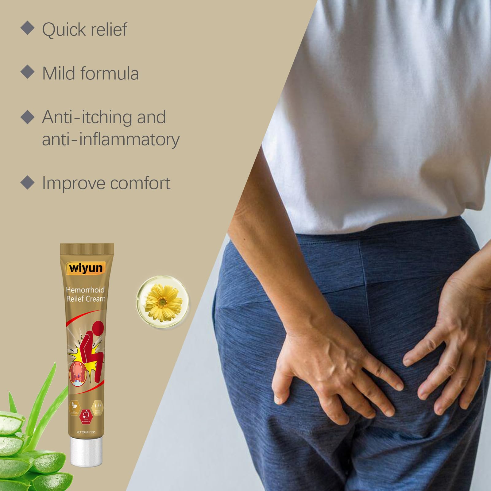 KUNLEN Herbal Hemorrhoids Cream, Chinese Hemorrhoid Creams, Body Care Cream for Men and Women (3pcs) KUNLEN Au supplements
