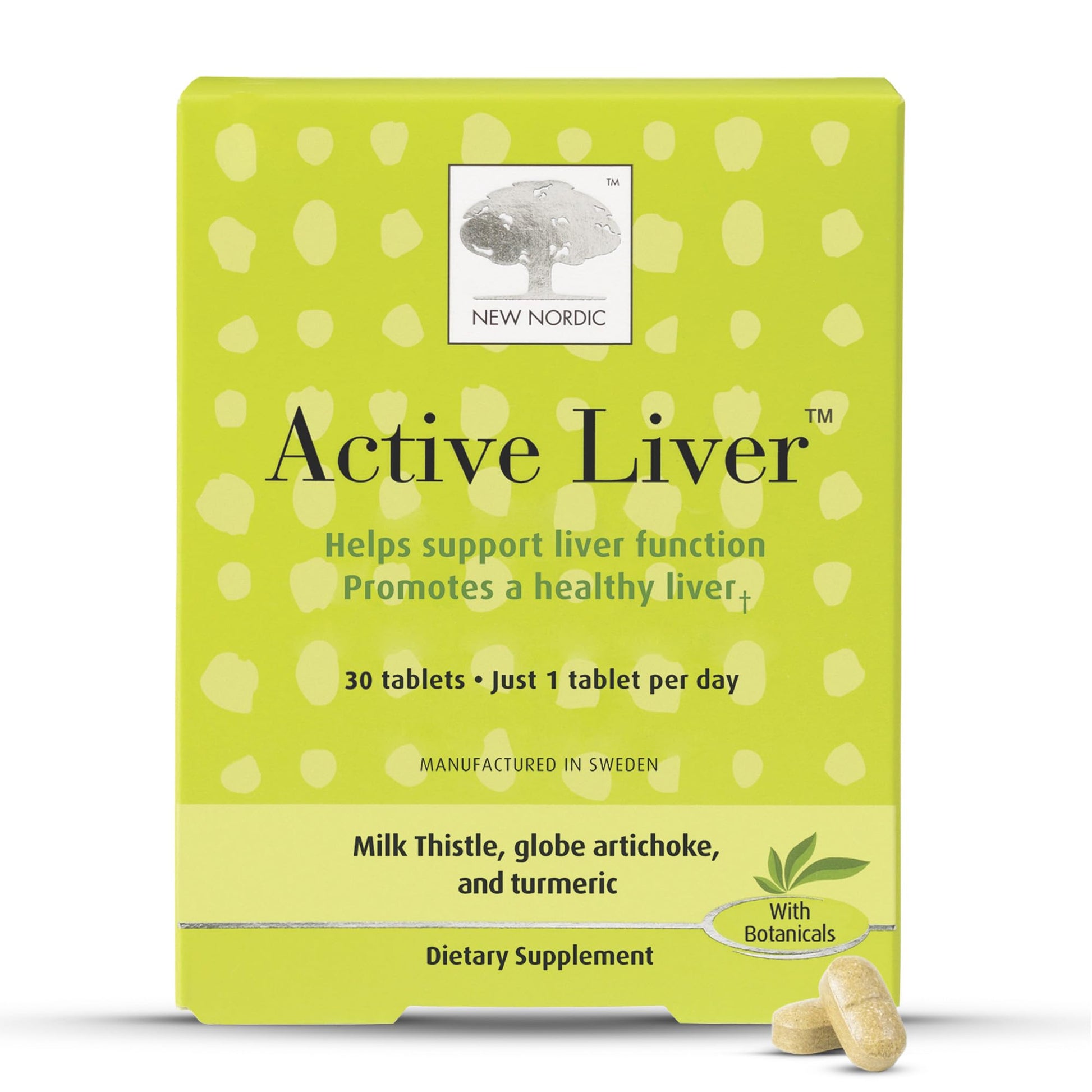 NEW NORDIC Active Liver 30-Day Supply, Daily Liver Supplement, Milk Thistle, Artichoke & Turmeric, 30 Tablets (Pack of 1) NEW NORDIC Au supplements