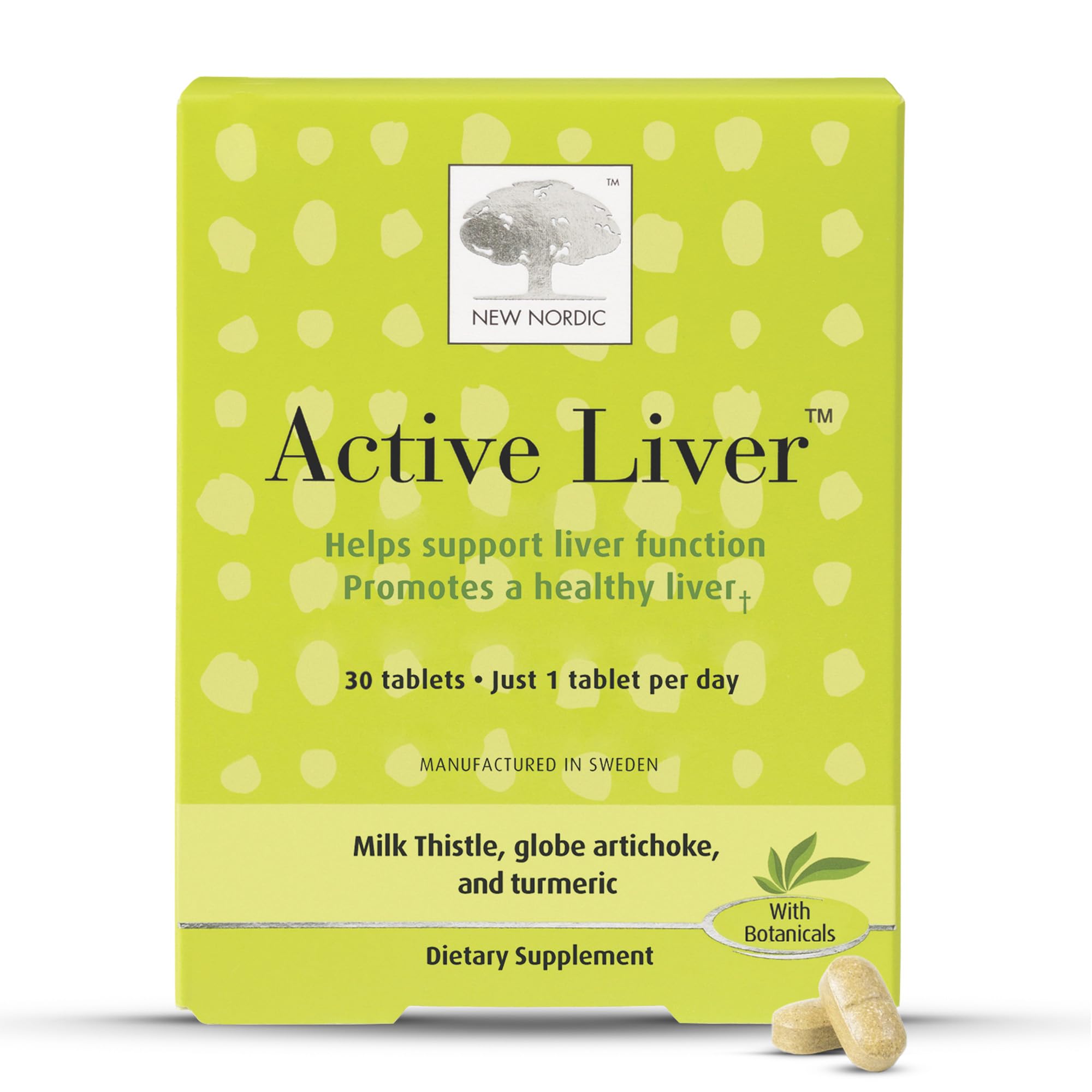 NEW NORDIC Active Liver 30-Day Supply, Daily Liver Supplement, Milk Thistle, Artichoke & Turmeric, 30 Tablets (Pack of 1) NEW NORDIC Au supplements