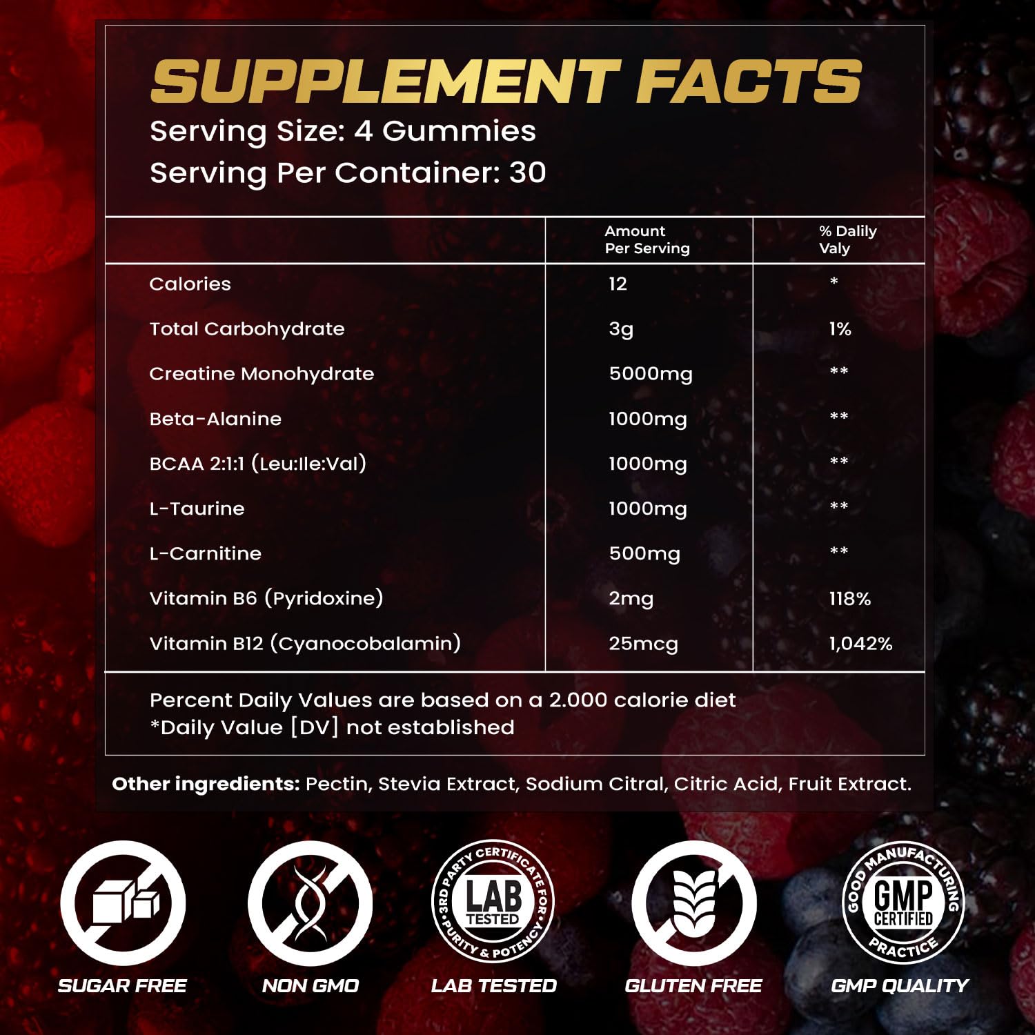 kukaly Creatine Monohydrate Gummies for Men & Women, 9000MG Creatine Gummies Sugar Free - Mixed Flavored with L-Taurine, BCAA 2:1, B12 B6 for Boost Strength, Focus & Endurance, Vegan, Non-GMO, 120pcs kukaly Au supplements
