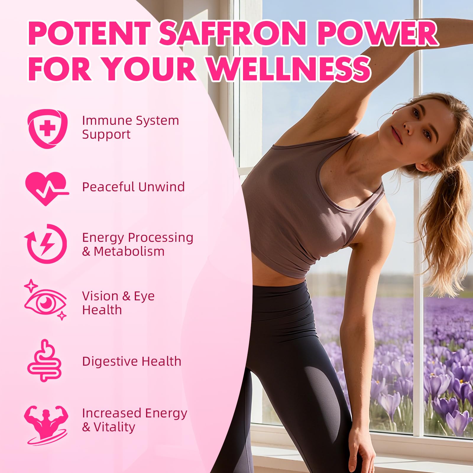 Saffron Gummies for Adult Kids - with Saffron 88.5mg, Vitamins D3 & B6, Magnesium, Zinc, Ashwagandha, L - Theanine, St. John's Wort - Supports Mood & Focus, Strawberry Flavor, 120 Count Saajoor Au supplements