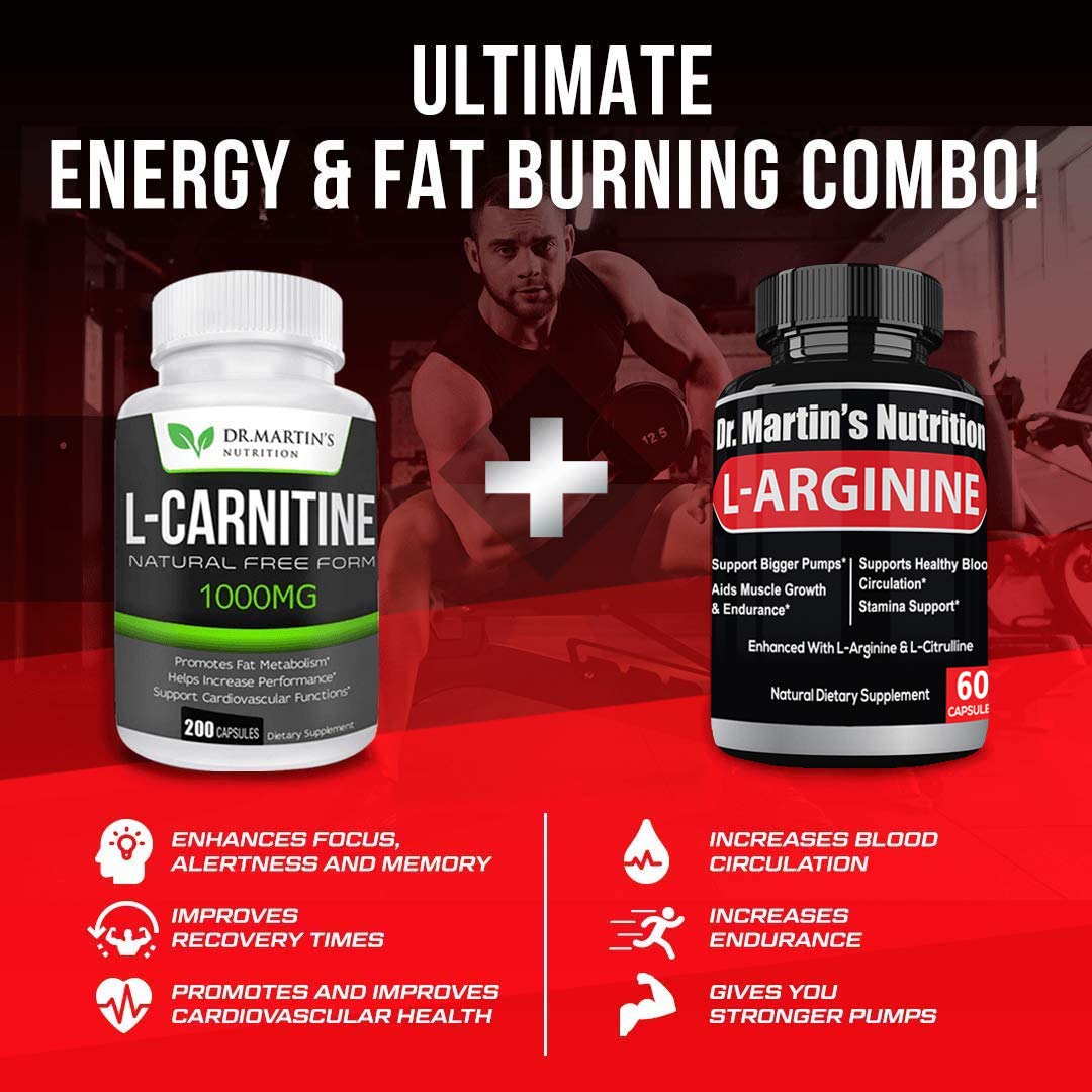 DR. MARTIN'S NUTRITION Extra Strength L-Carnitine - 200 Capsules - 1000mg Per Serving DR. MARTIN'S NUTRITION Au supplements