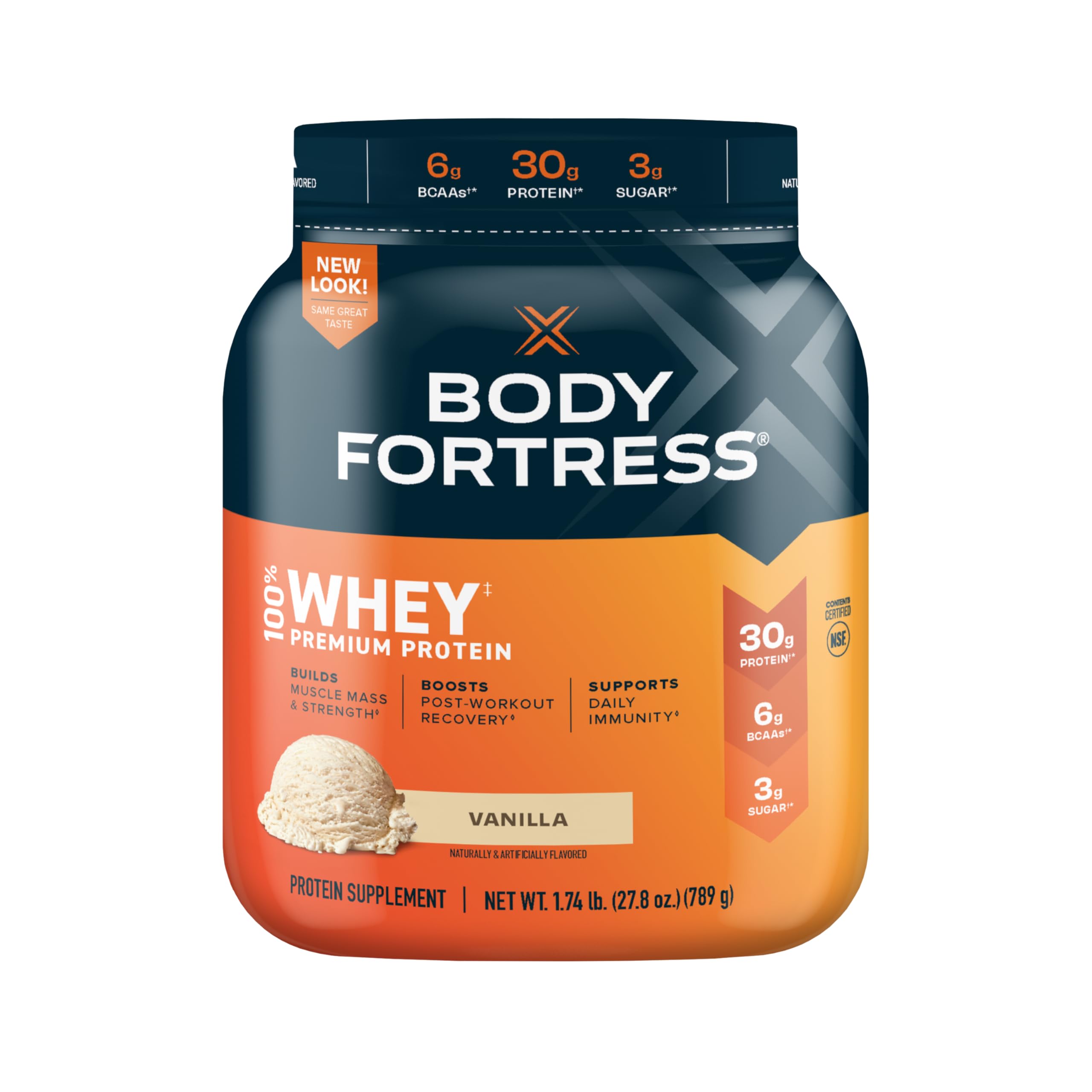 Body Fortress 100% Whey, Premium Protein Powder, Vanilla, 1.74lbs (Packaging May Vary) Body Fortress Au supplements