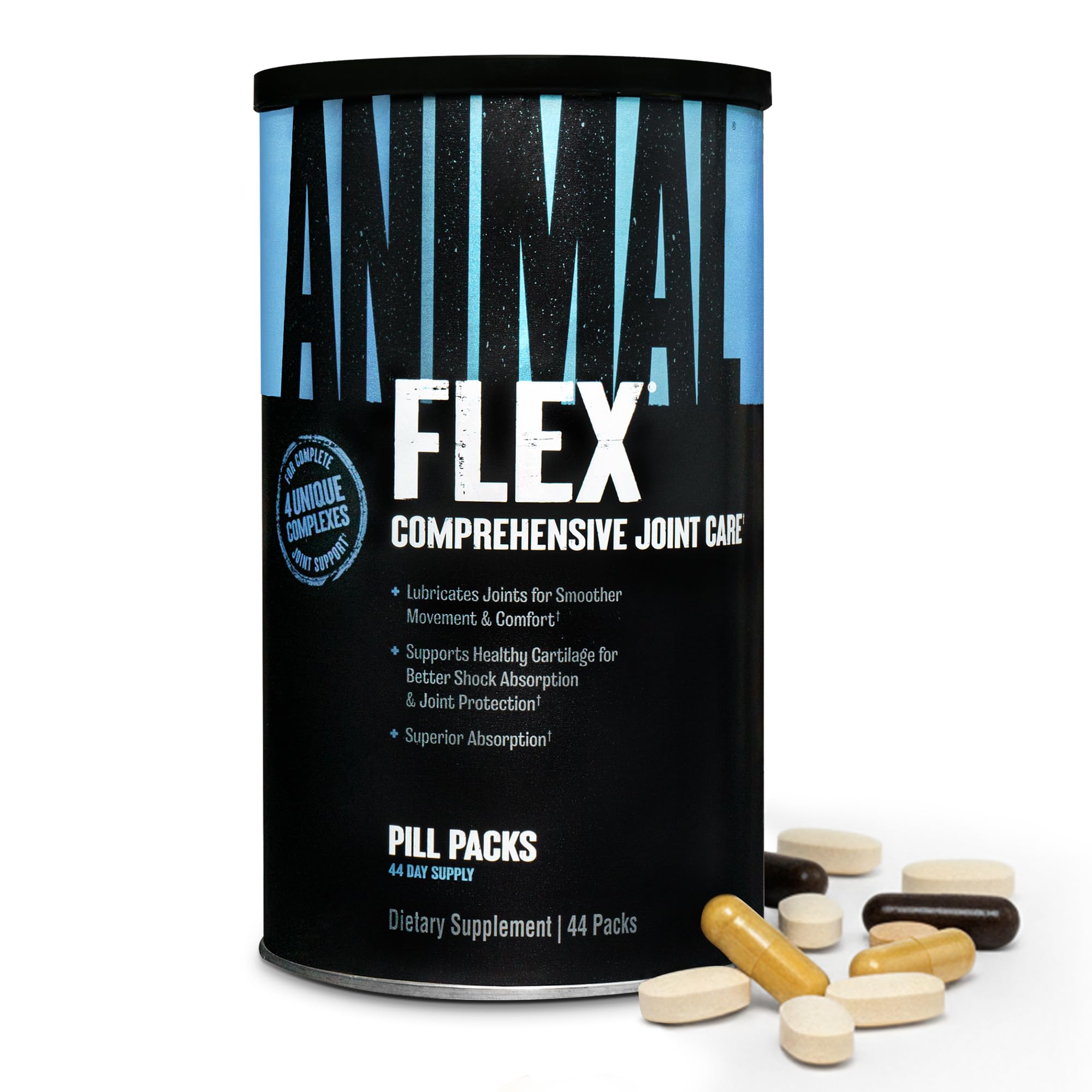 Animal Flex - Glucosamine Chondroitin Joint Supplement for Women and Men Discomfort with Turmeric, MSM, Boswellia for Cartilage, Joint Health, Muscles, Back, Knees, Shoulder, and Hip, 44 Packs Animal Au supplements