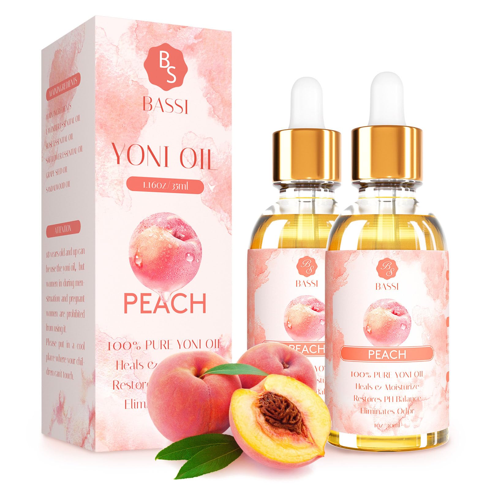 2 Pack Yoni Essential Oil Organic Feminine Oil Eliminates Odor Vaginal Moisturizer for Wetness BASSI Au supplements