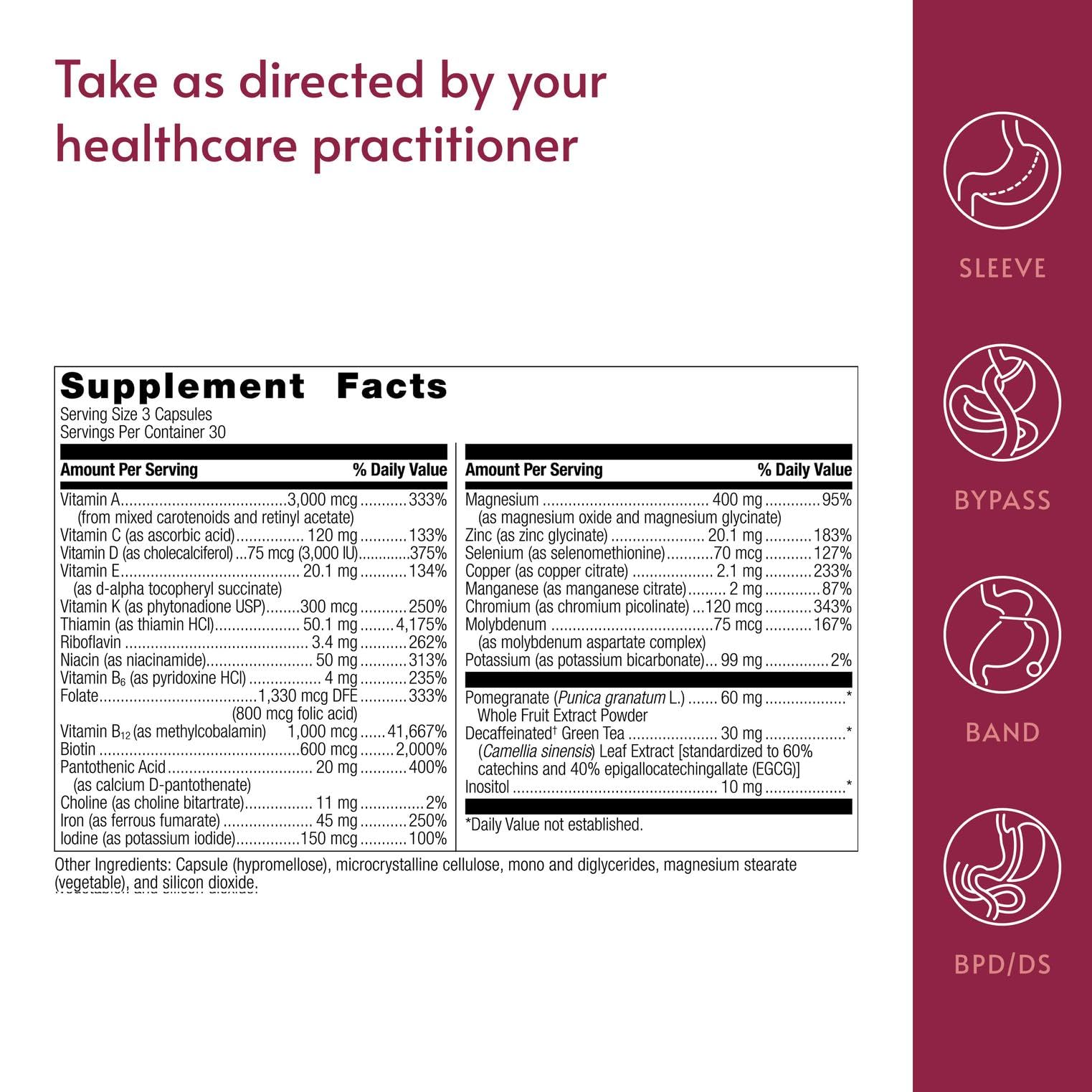 Bariatric Advantage Ultra Multivitamin with Iron - Ultra Multi with Iron - Capsule Format Multivitamin - Provides Full Complex of B Vitamins Bariatric Advantage Au supplements