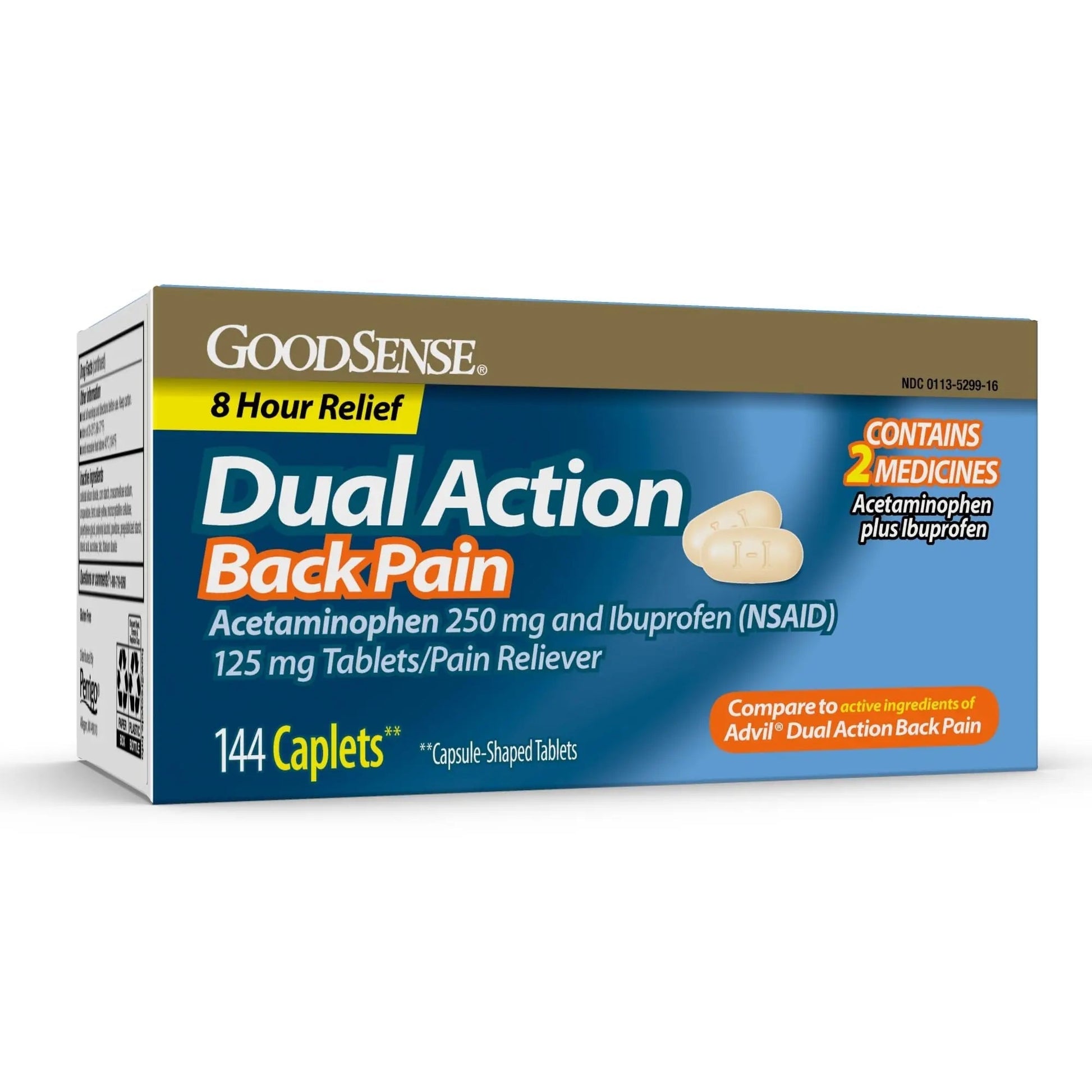 GoodSense Dual Action Acetaminophen and Ibuprofen (NSAID) Tablets, 250 mg/125 mg, Back Pain, 144 Count GoodSense Au supplements