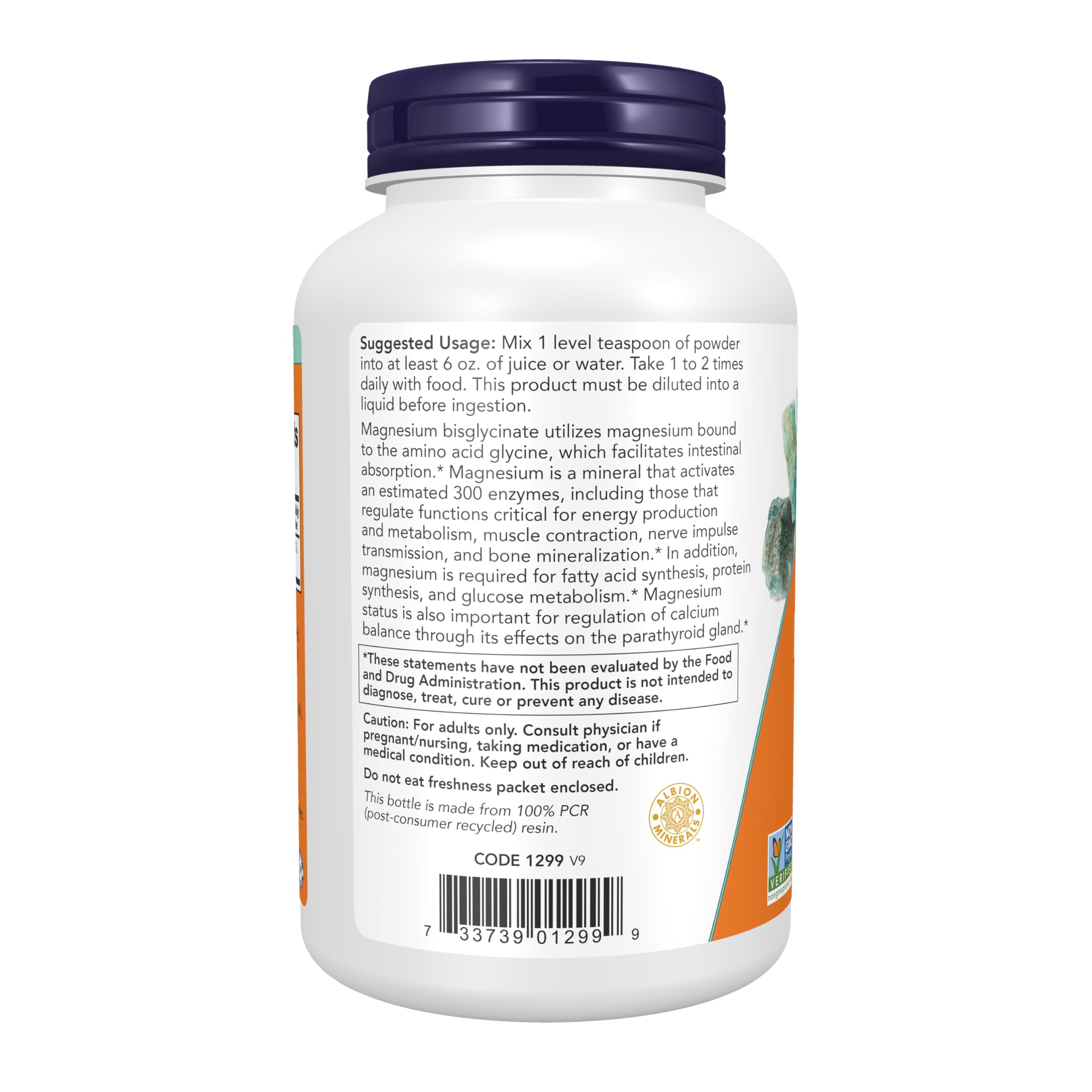 NOW Foods Supplements, Magnesium Bisglycinate Powder, Enzyme Function*, Nervous System Support*, 8-Ounce NOW Foods Au supplements