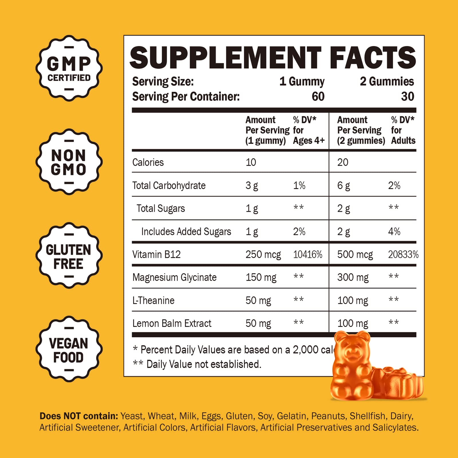 Magnesium Glycinate Gummies for Kids & Adults - Magnesium Glycinate 300mg Chewable Supplement - Promotes Sleep, Muscle, Relaxation (60Count) GREABBY Au supplements