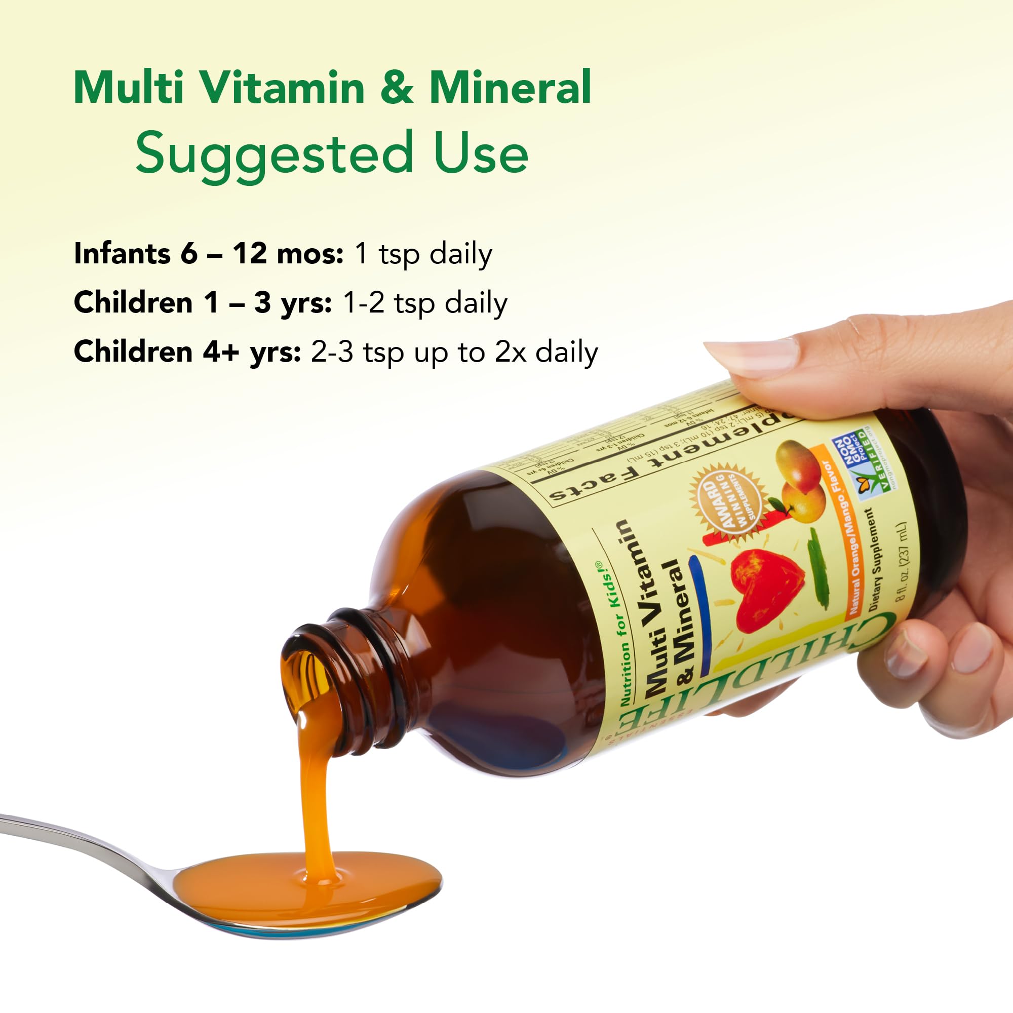 CHILDLIFE ESSENTIALS Kids Multivitamin & Mineral - Kids Vitamins, Liquid Multivitamin for Kids, Toddler Multivitamins, Liquid Vitamins, Baby Multivitamin - Natural Orange & Mango, 8 Fl Oz (Pack of 4) CHILDLIFE ESSENTIALS Au supplements