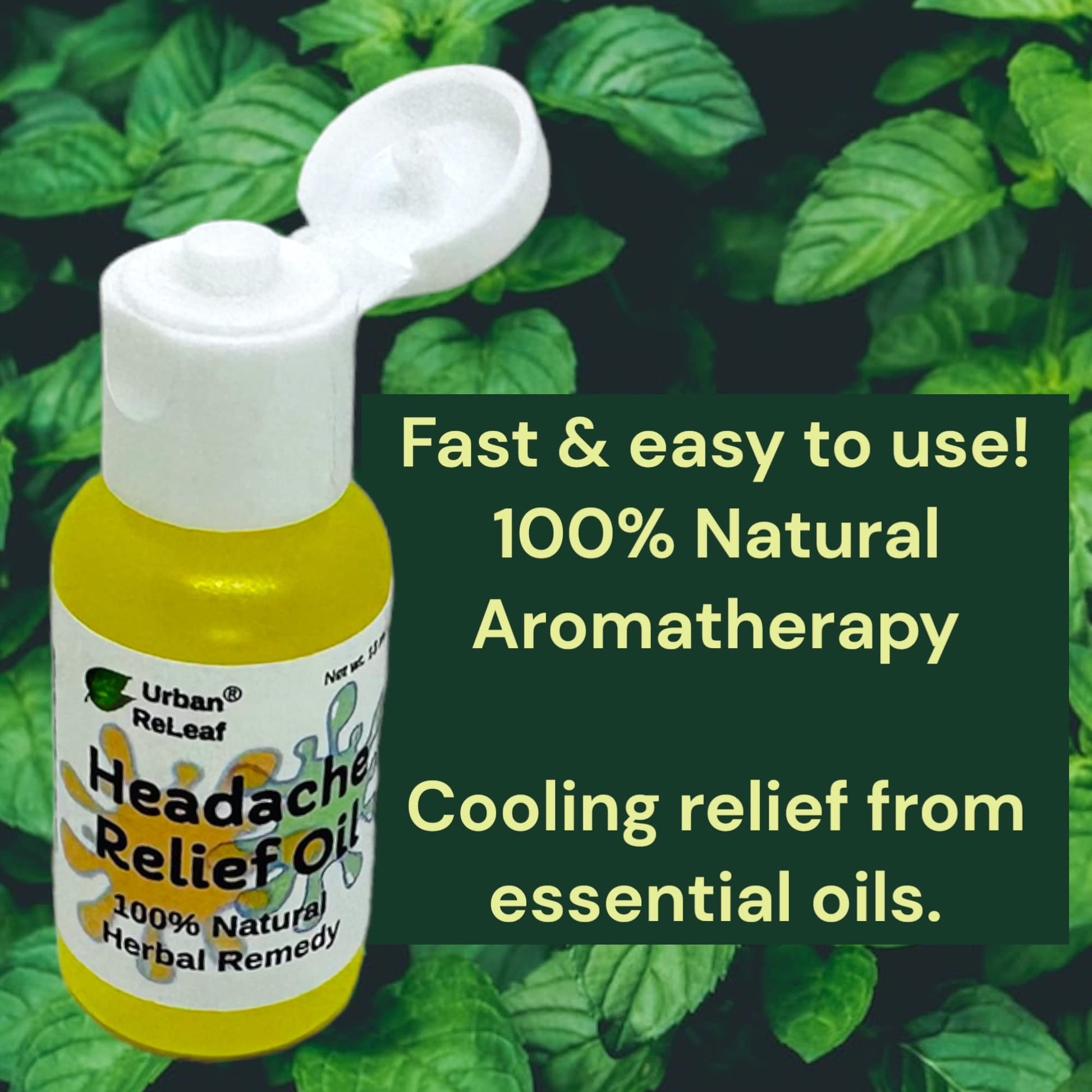 Urban ReLeaf Headache Relief Oil! 100% Natural Herbal Remedy, Sinus, Tension, Neck, Temples. Made in USA! Works Fast! Gentle Essential Oil Relief Urban ReLeaf Au supplements