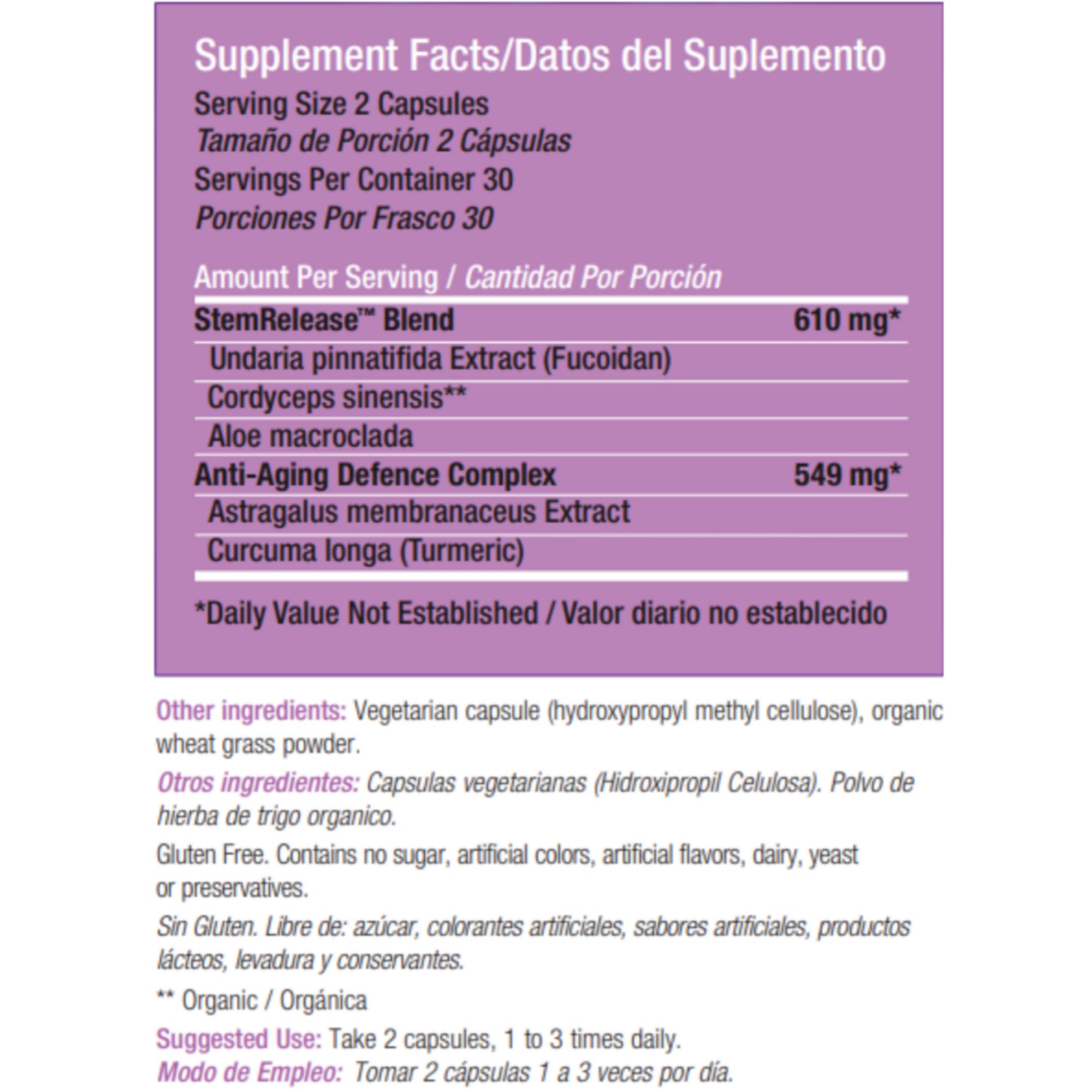 Stemtech Stemrelease3™ Cutting-Edge Stem Cell Nutrition for Natural Renewal and Youthful Vitality, Exclusive Blend for Enhanced Telomere Health 60 Capsules (3 Pack) StemTech Au supplements